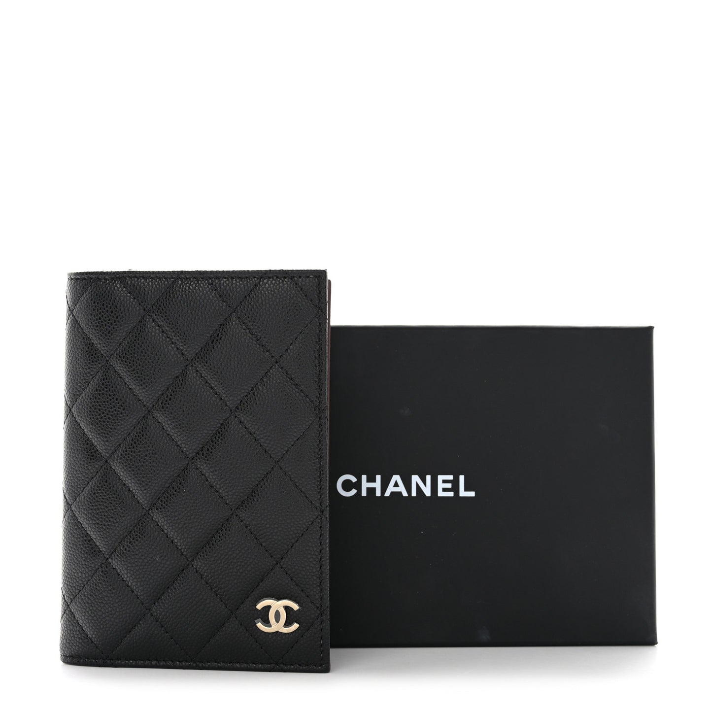 Caviar Quilted Passport Holder Black