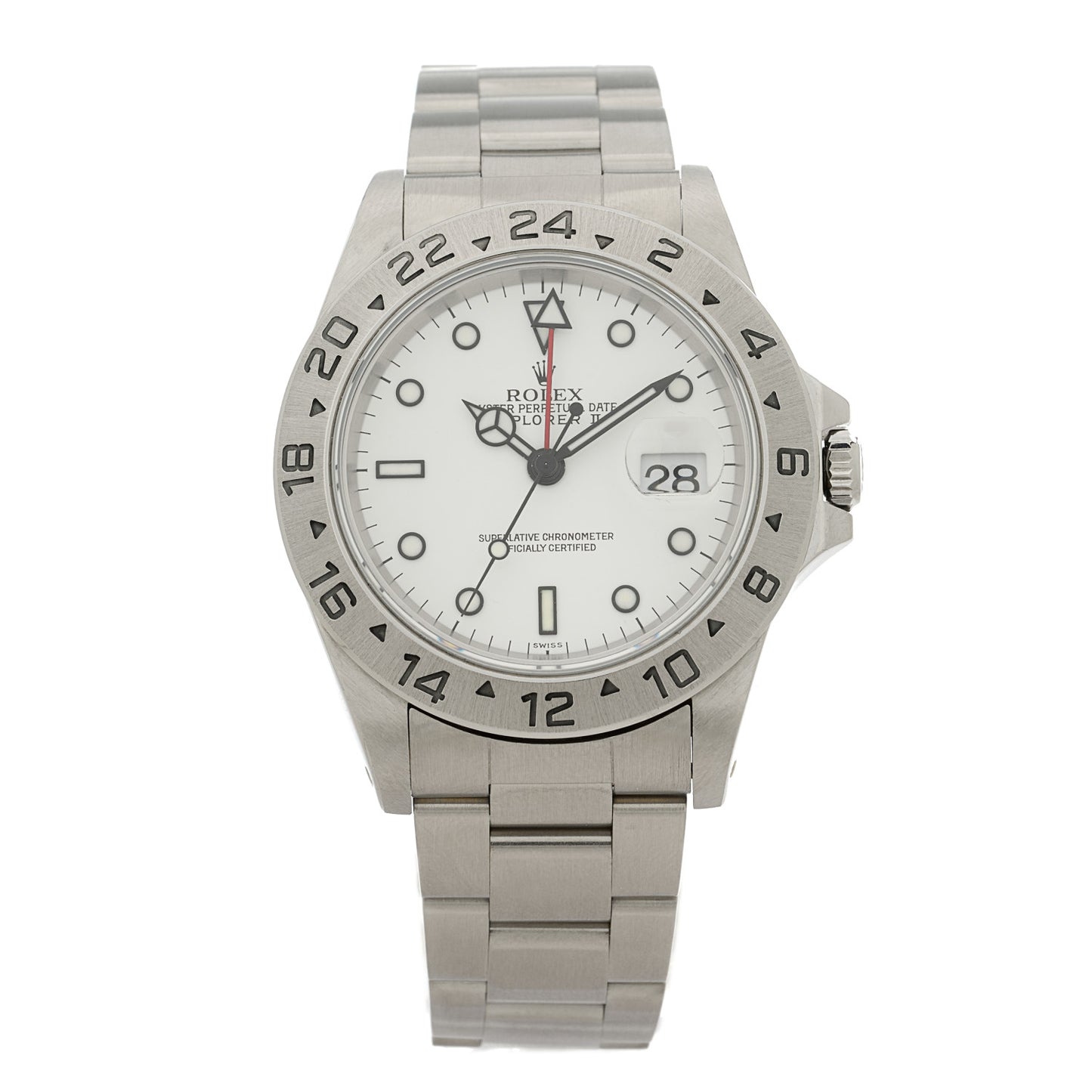 Stainless Steel 40mm Oyster Perpetual Date Explorer II Watch White 16570