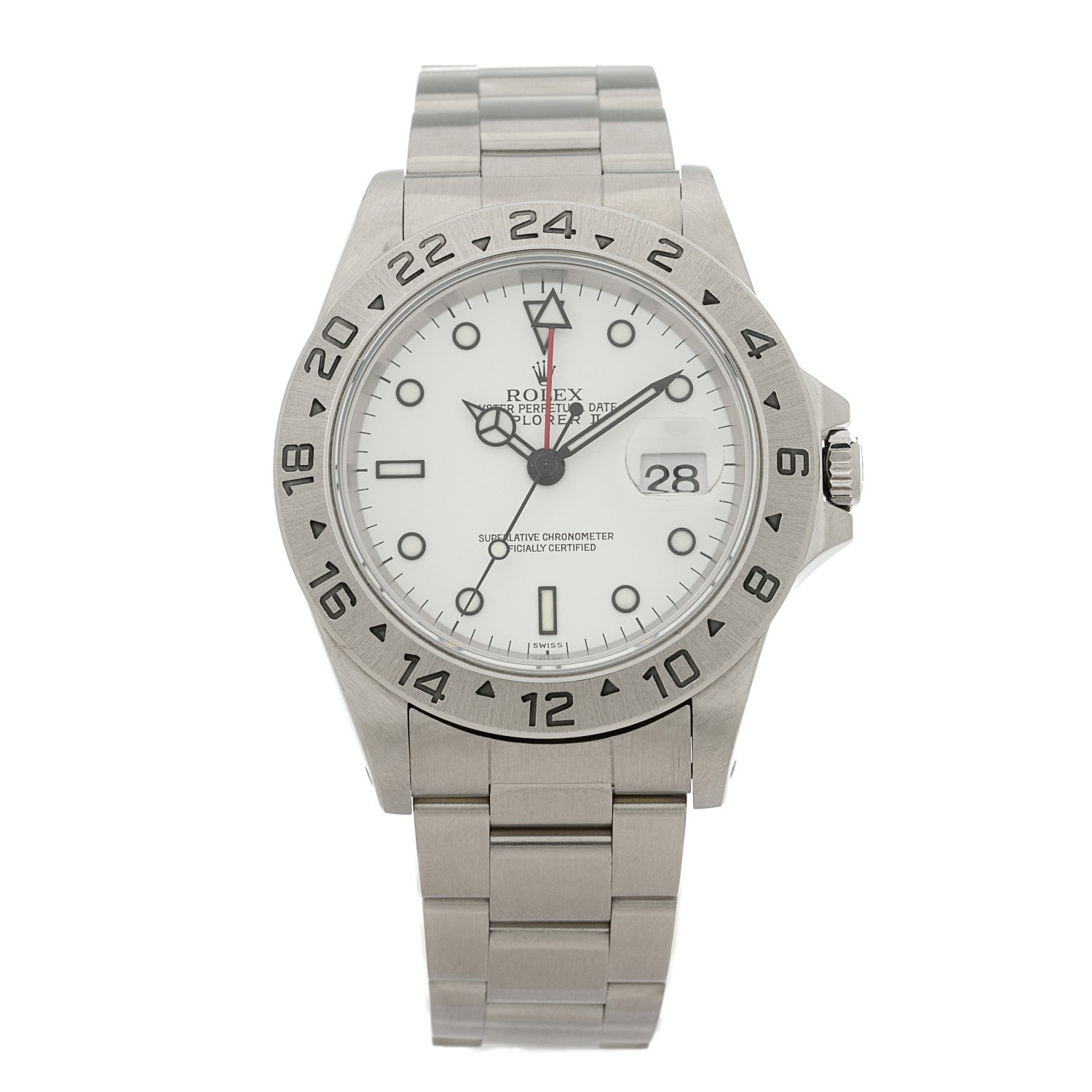 Rolex Stainless Steel 40mm Oyster Perpetual Date Explorer II Watch White 16570 1 of 4
