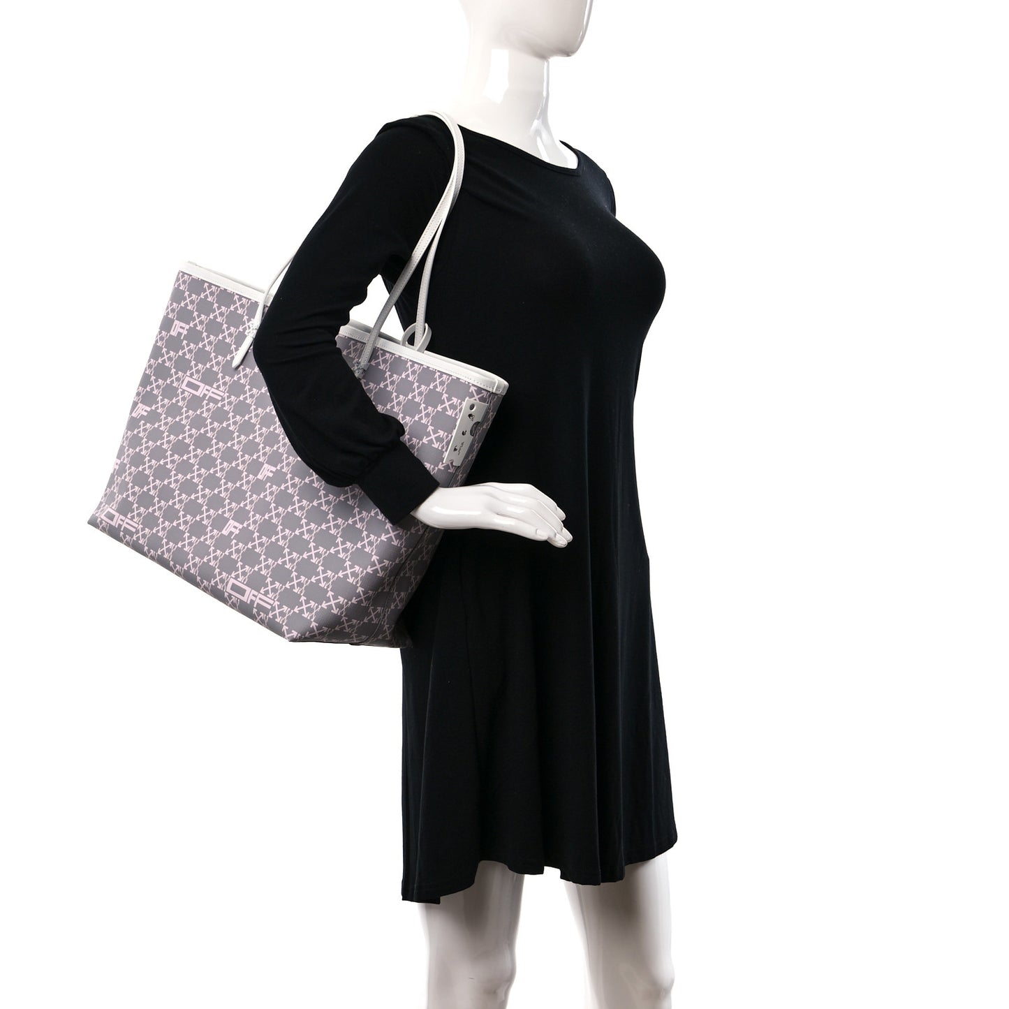 Coated Canvas Arrow Print Day Off Tote Bag White