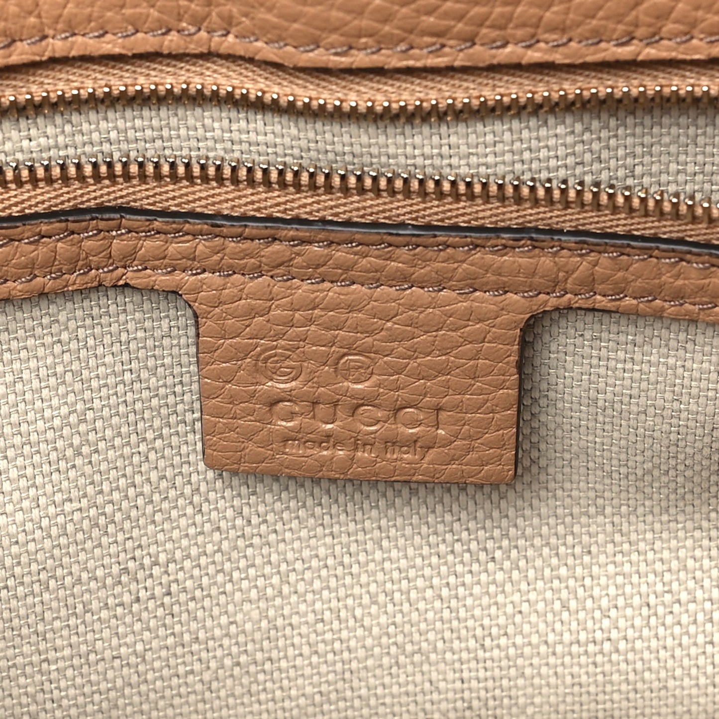 Pebbled Calfskin Medium Soho Flap Crossbody Camelia