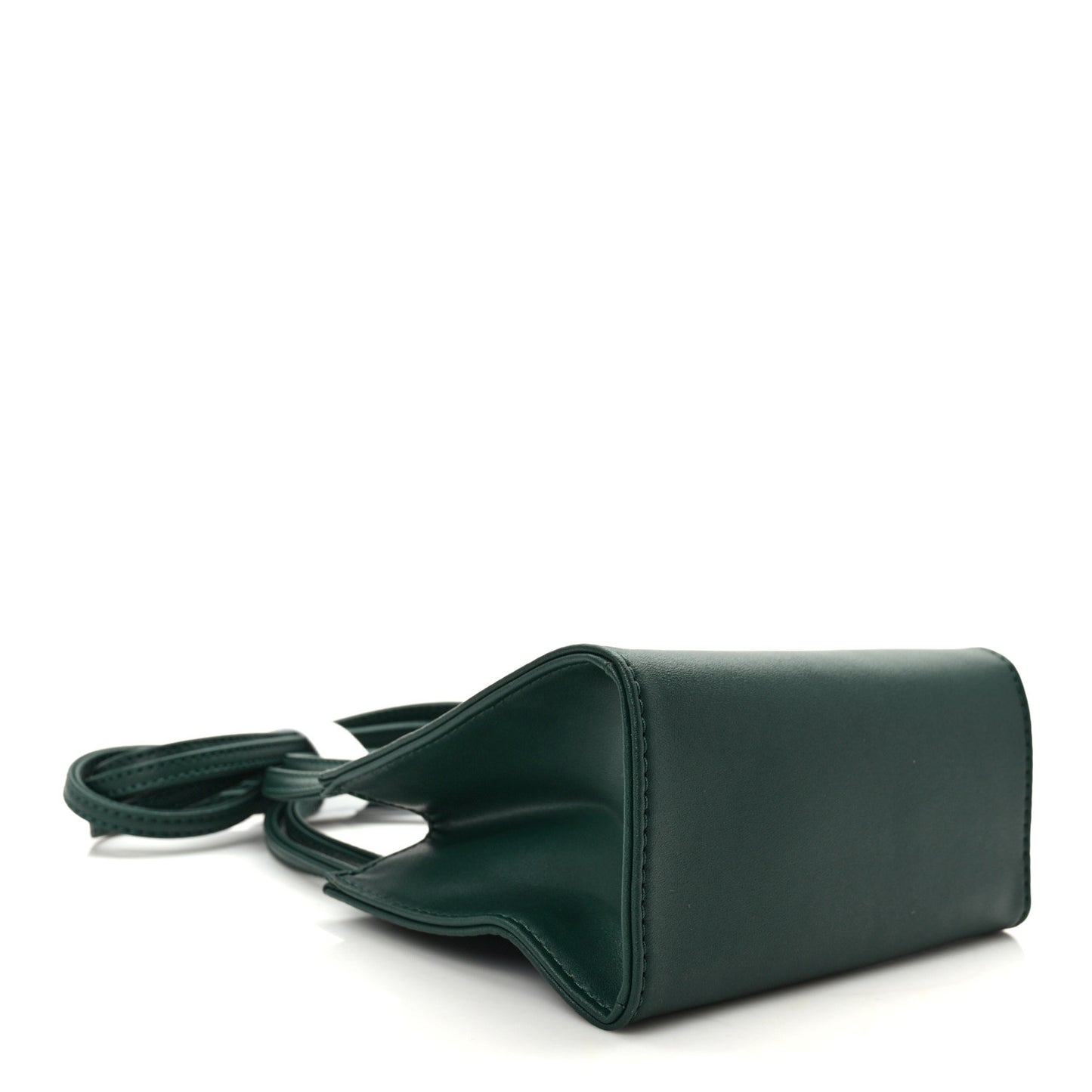 Vegan Leather Small Shopping Bag Dark Olive