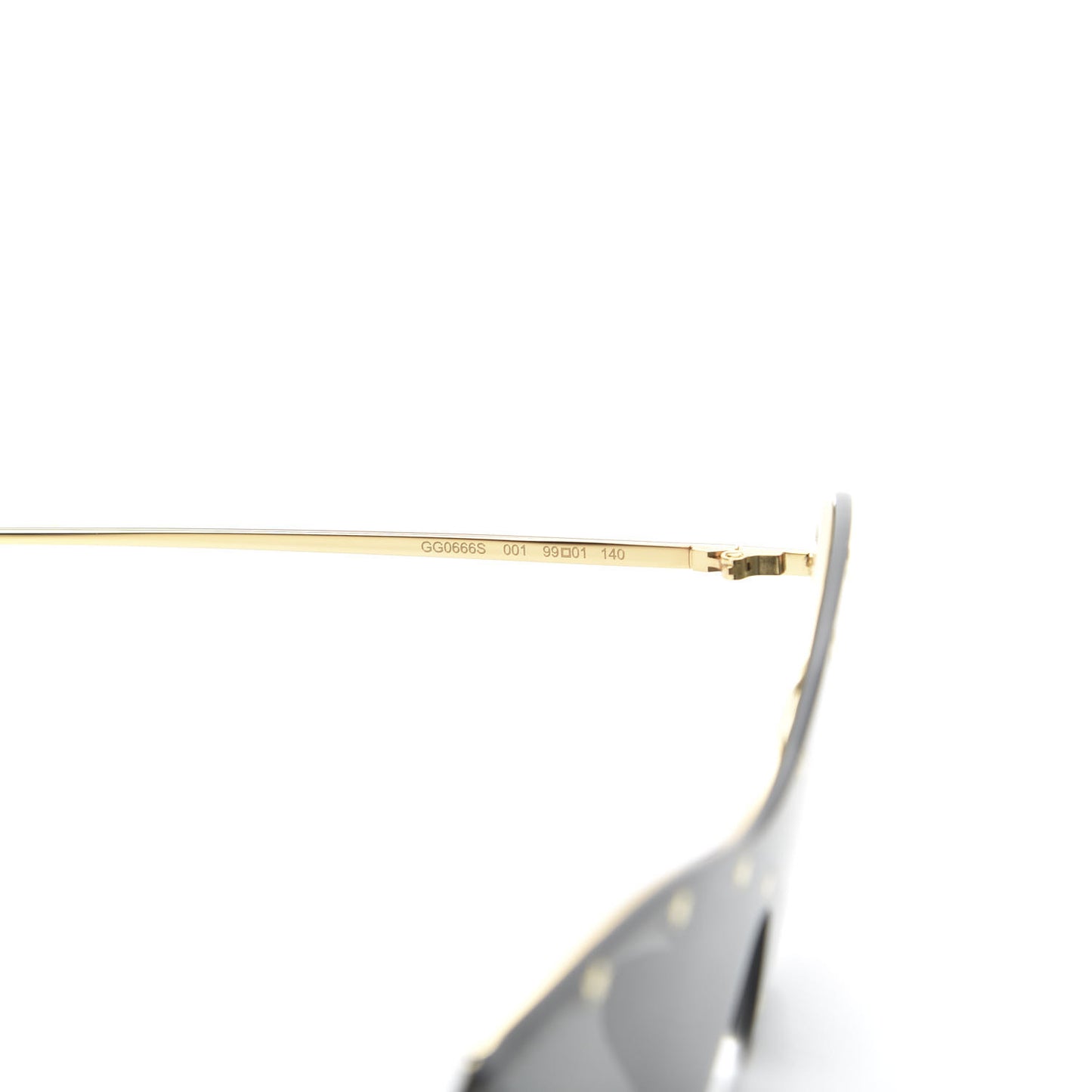 Metal Rimless Star Studded 90mm Cat Eye GG0666S Sunglasses Black Gold