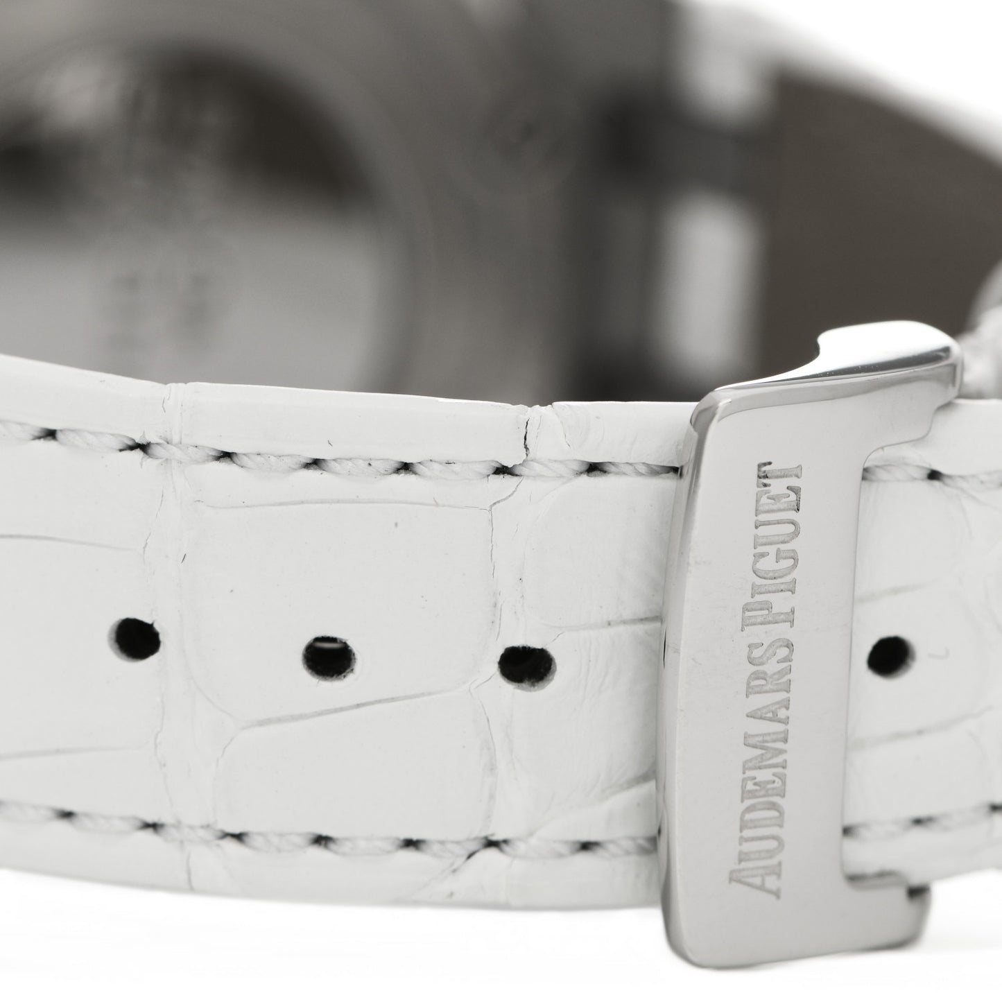 Stainless Steel Alligator 37mm Royal Oak Offshore Chronograph Automatic Watch Black 26283ST.OO.D002CA.01