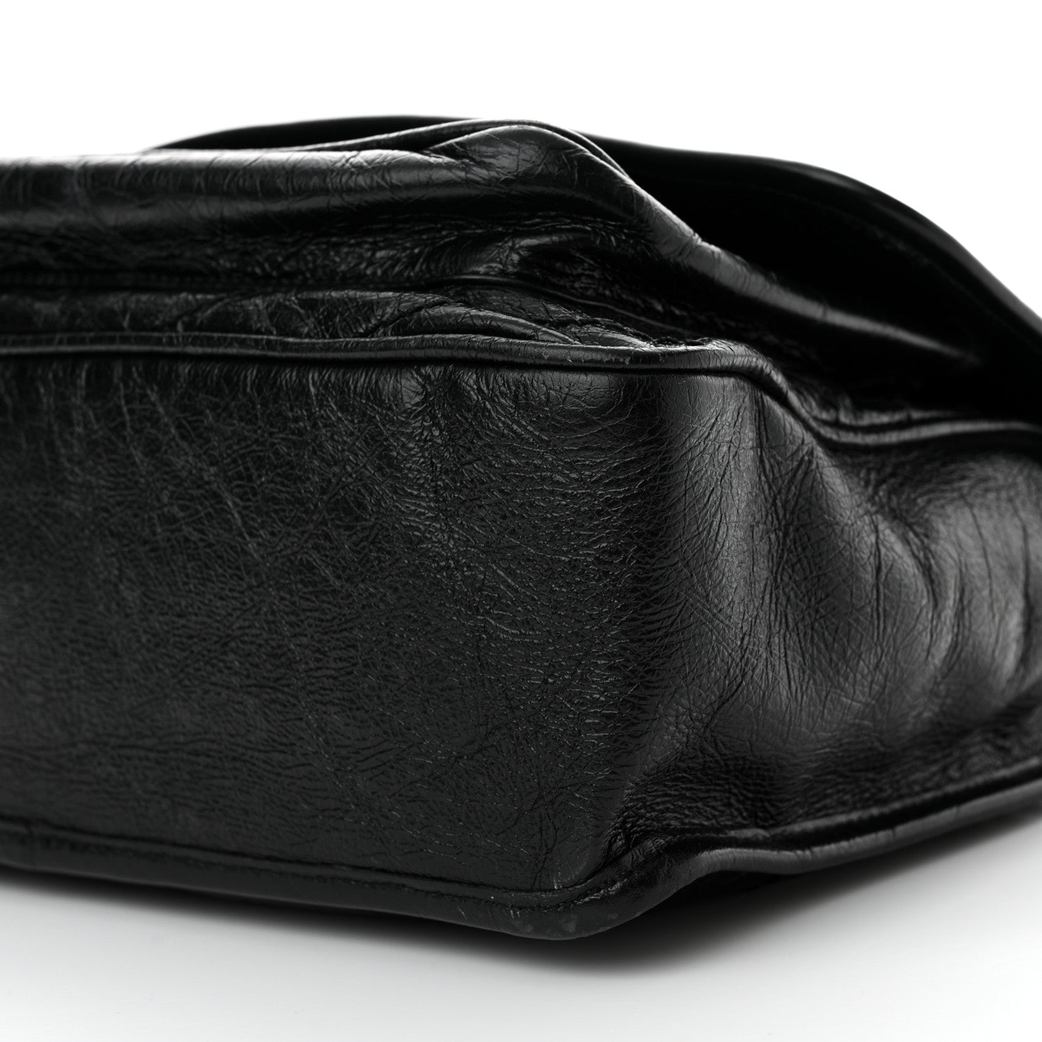 Saint Laurent Crinkled Calfskin Matelasse Monogram Medium Niki Chain Satchel Black 10 of 13