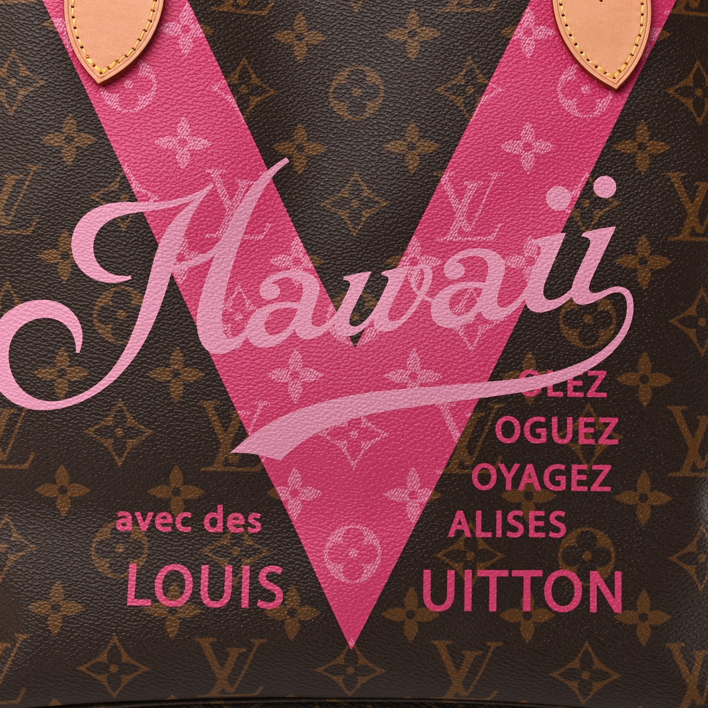 Monogram Hawaii V Neverfull MM Hot Pink