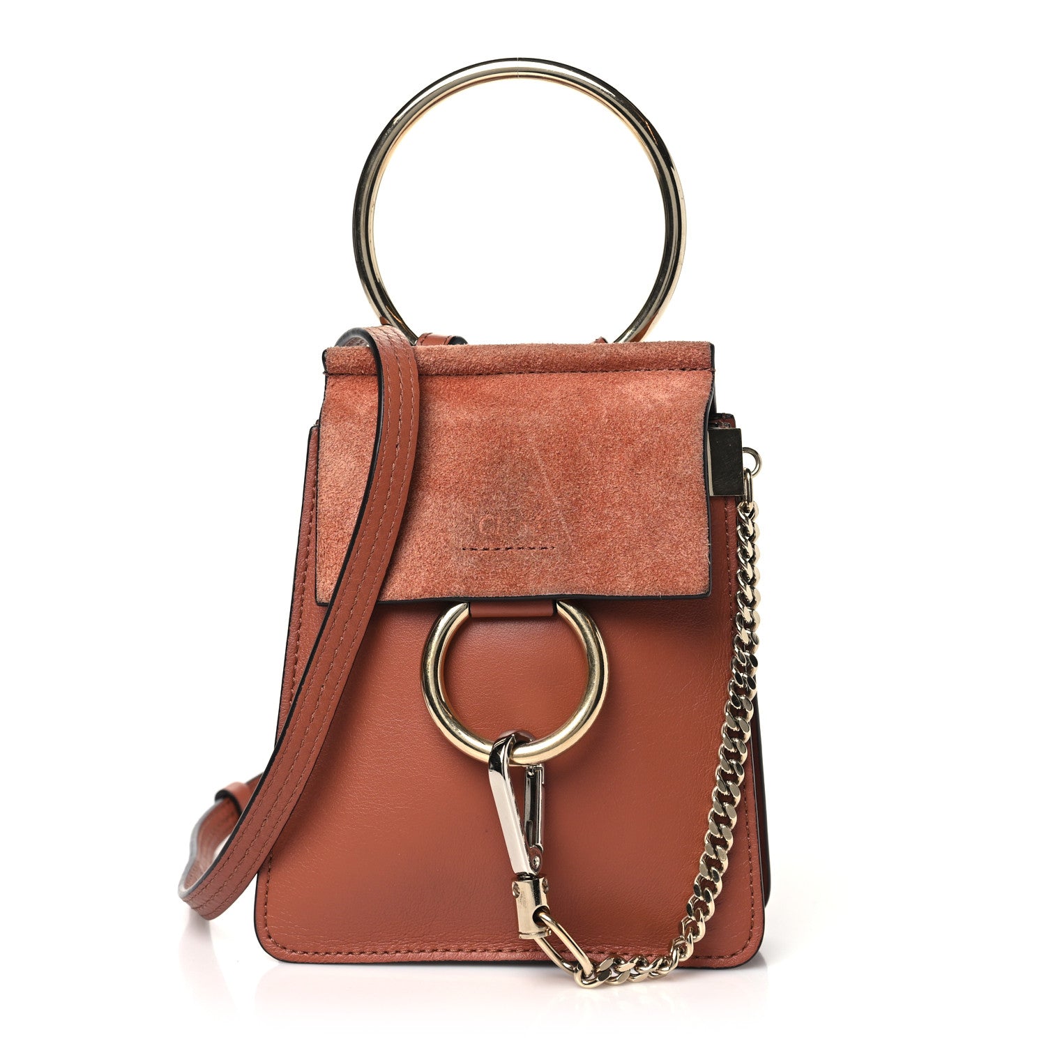 Chloe Suede Calfskin Mini Faye Bracelet Bag Tan 1 of 10