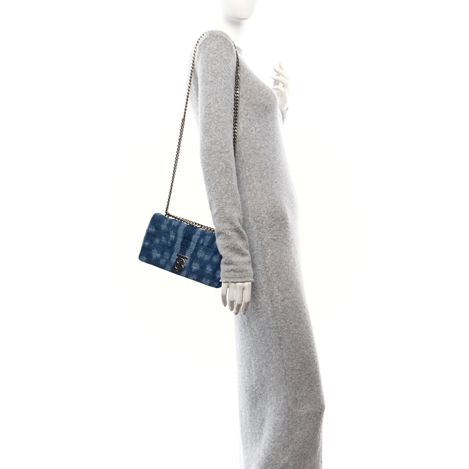 Burberry Denim Quilted Small Lola Bag Blue 2 of 9