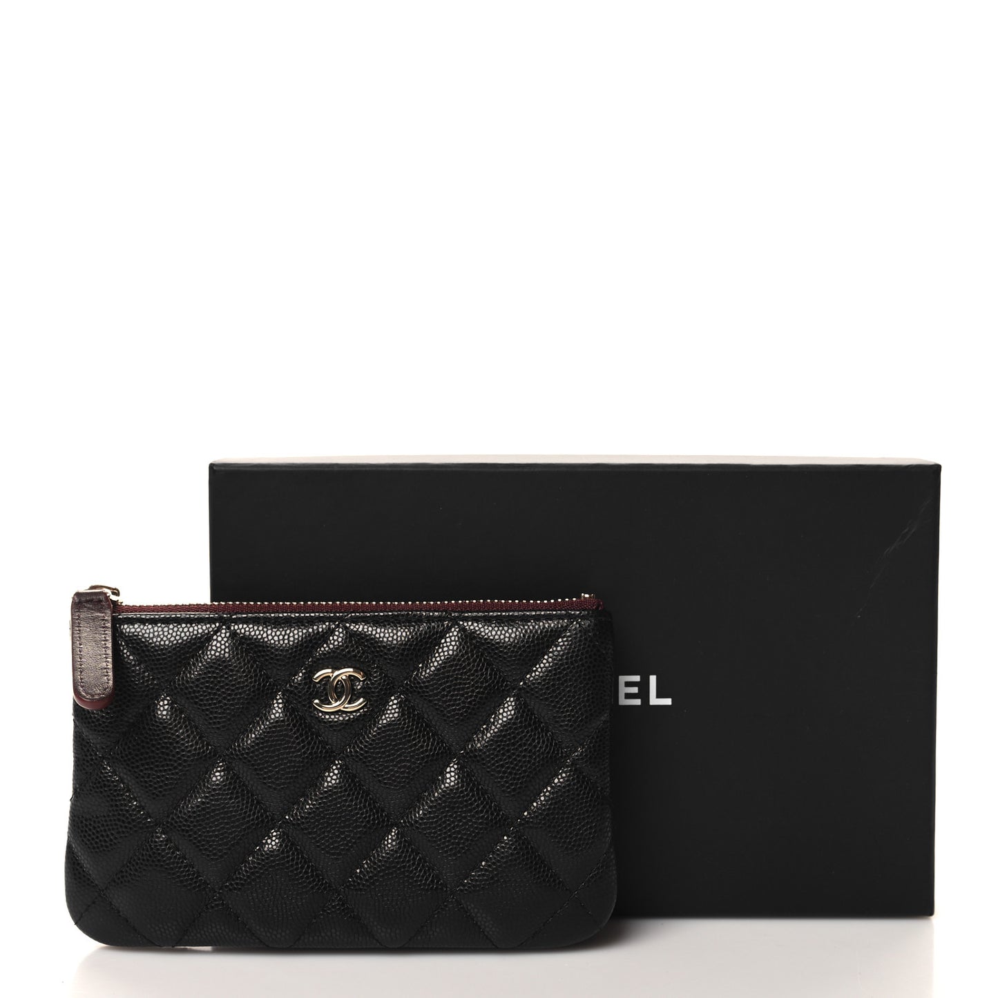 Caviar Quilted Small Cosmetic Case Black