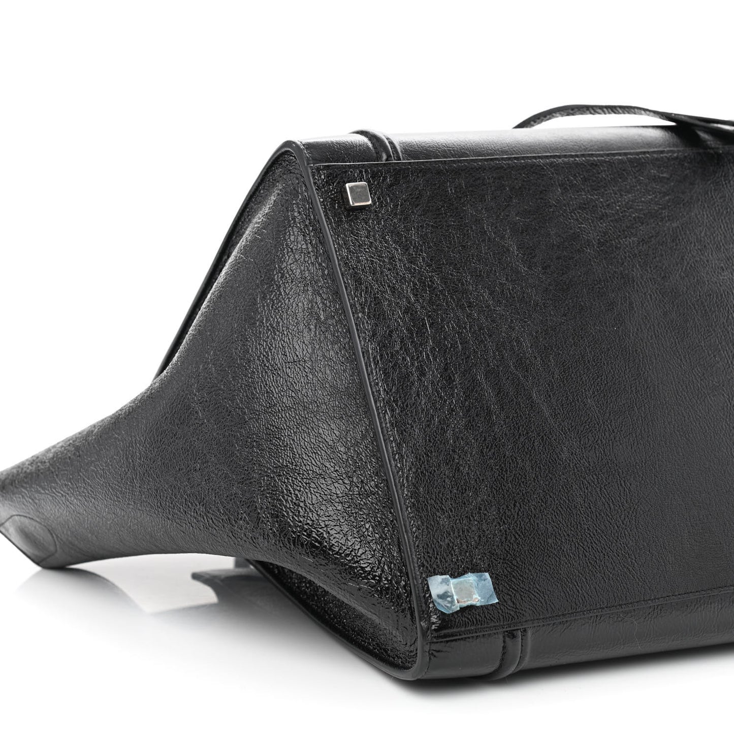 Crinkled Patent Calfskin Medium Phantom Luggage Black