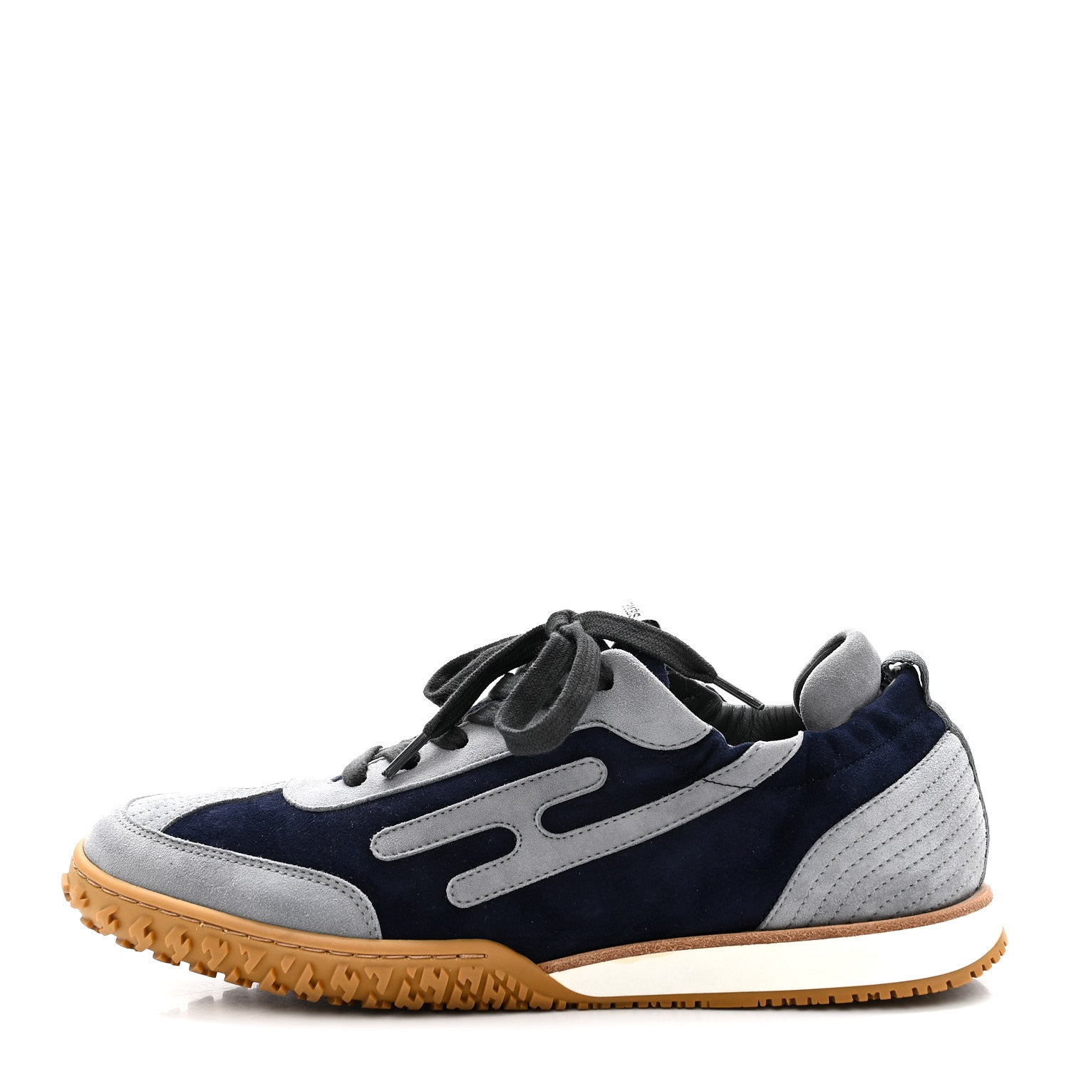 Hermes Suede Goatskin Jet Sneakers 38 Marine Gris Orage 1877671