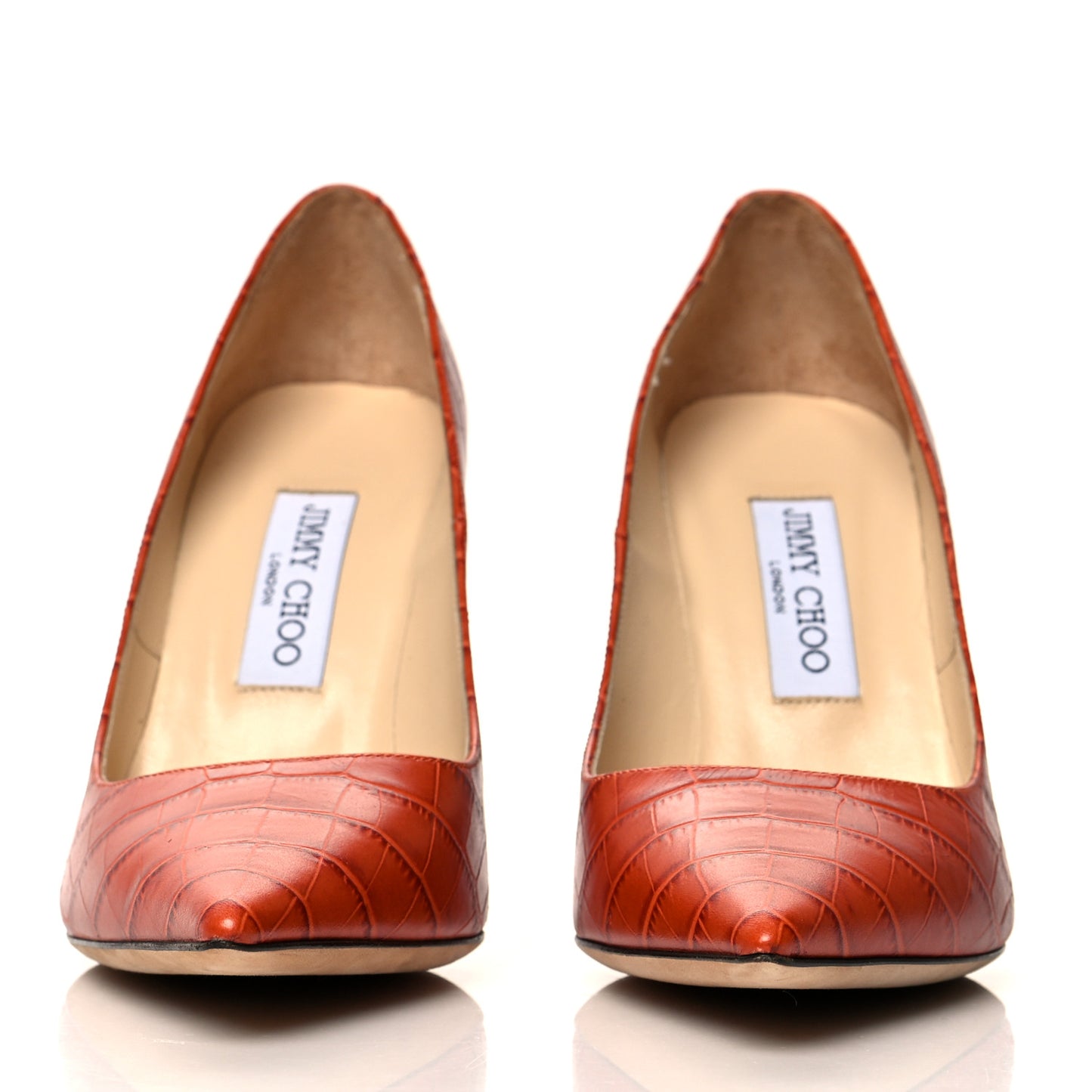 Crocodile Embossed Calfskin Love 100 Pump 38.5 Cuoio
