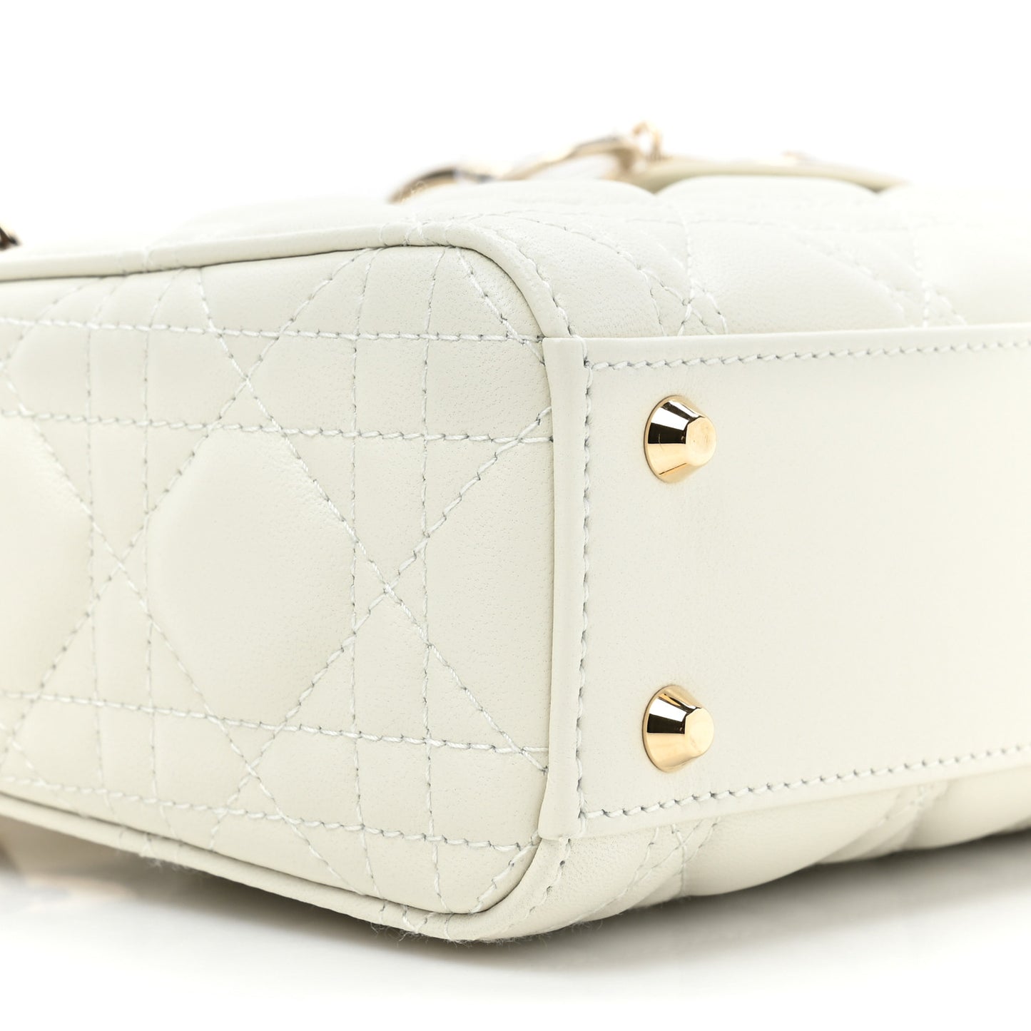 Lambskin Cannage Mini Lady Dior White