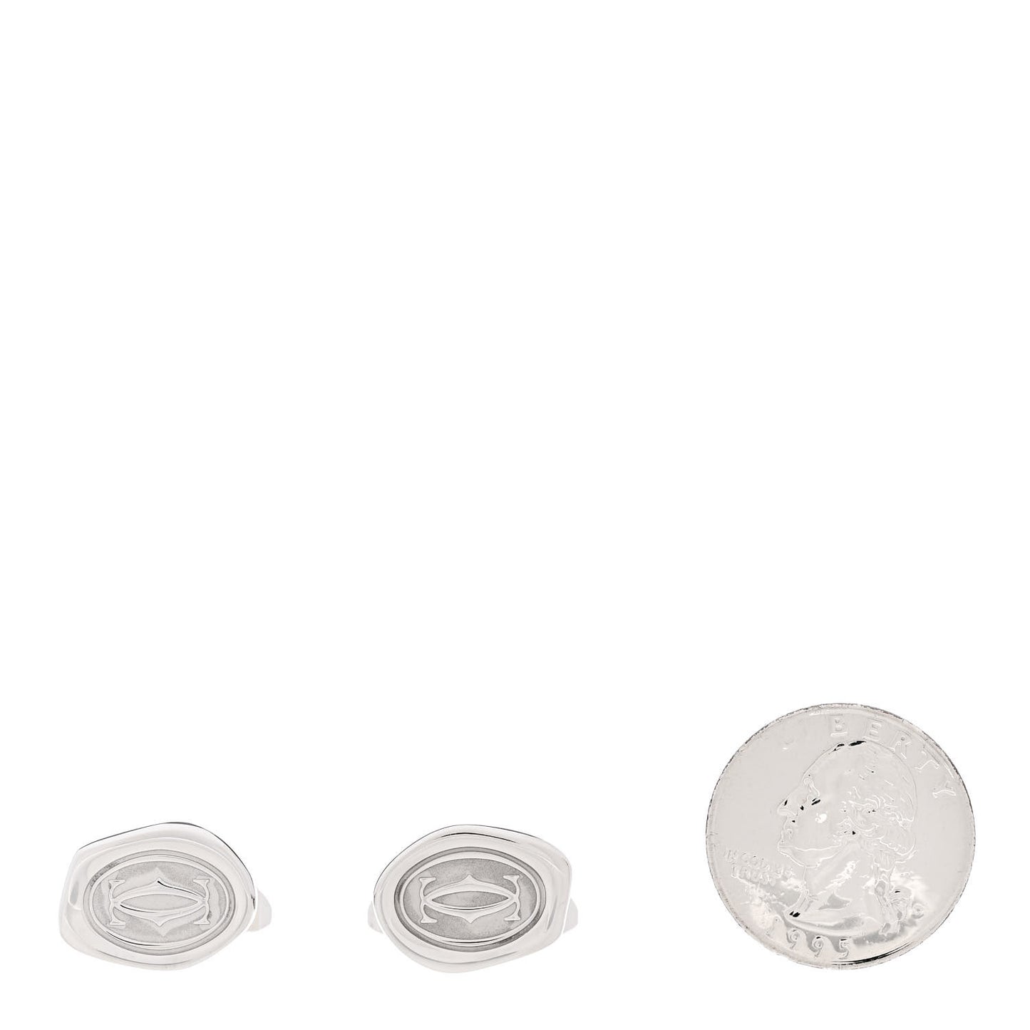 Sterling Silver Palladium Finish Wax Seal Motif Cufflinks