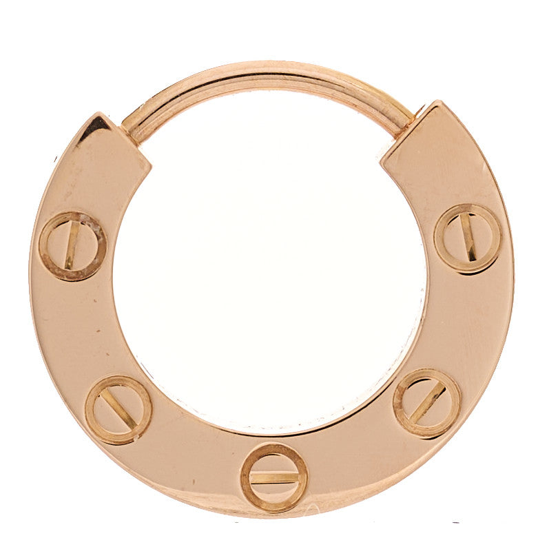 18K Pink Gold Single LOVE Hoop Earring
