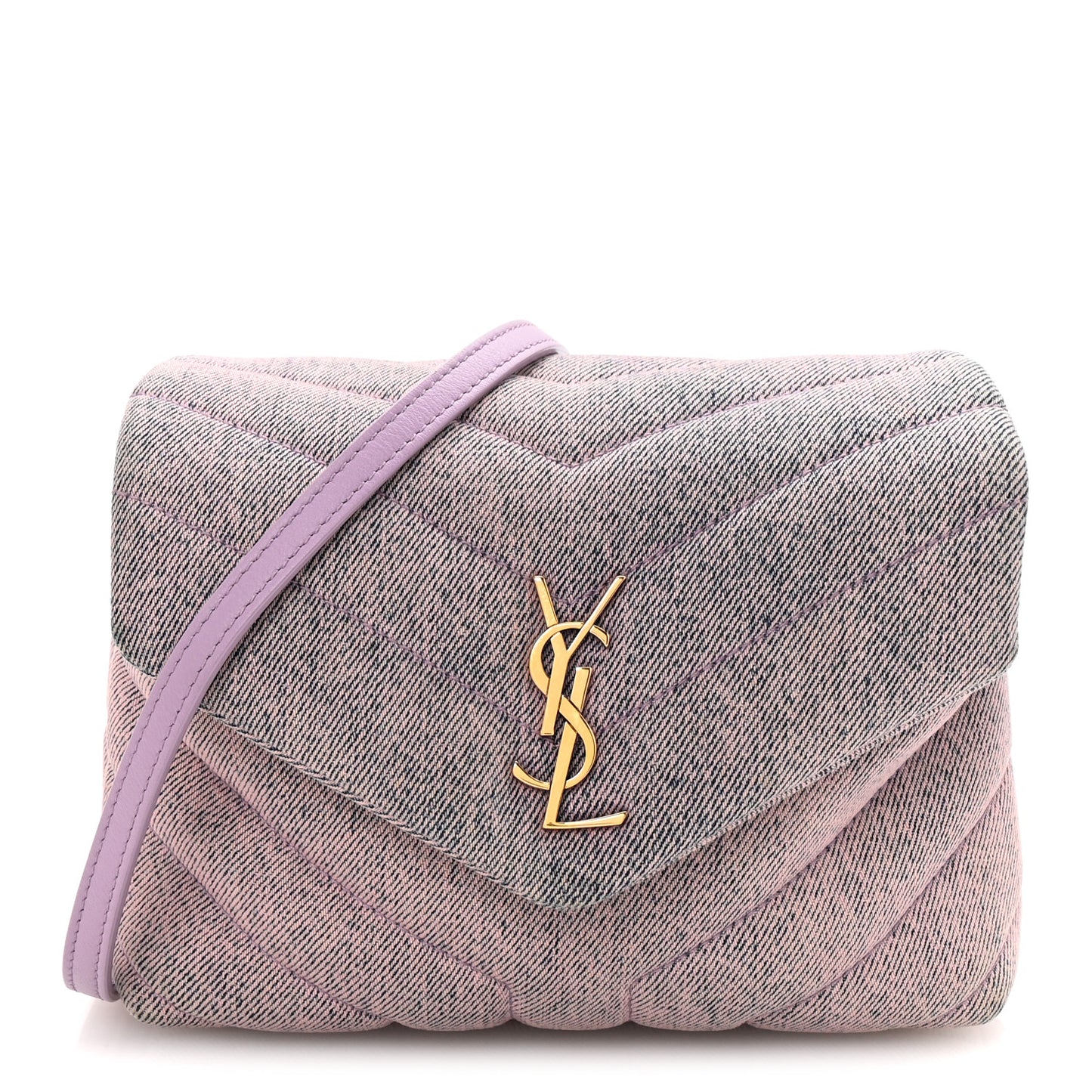 Denim Y Quilted Monogram Toy Loulou Crossbody Bag Bleached Lilac