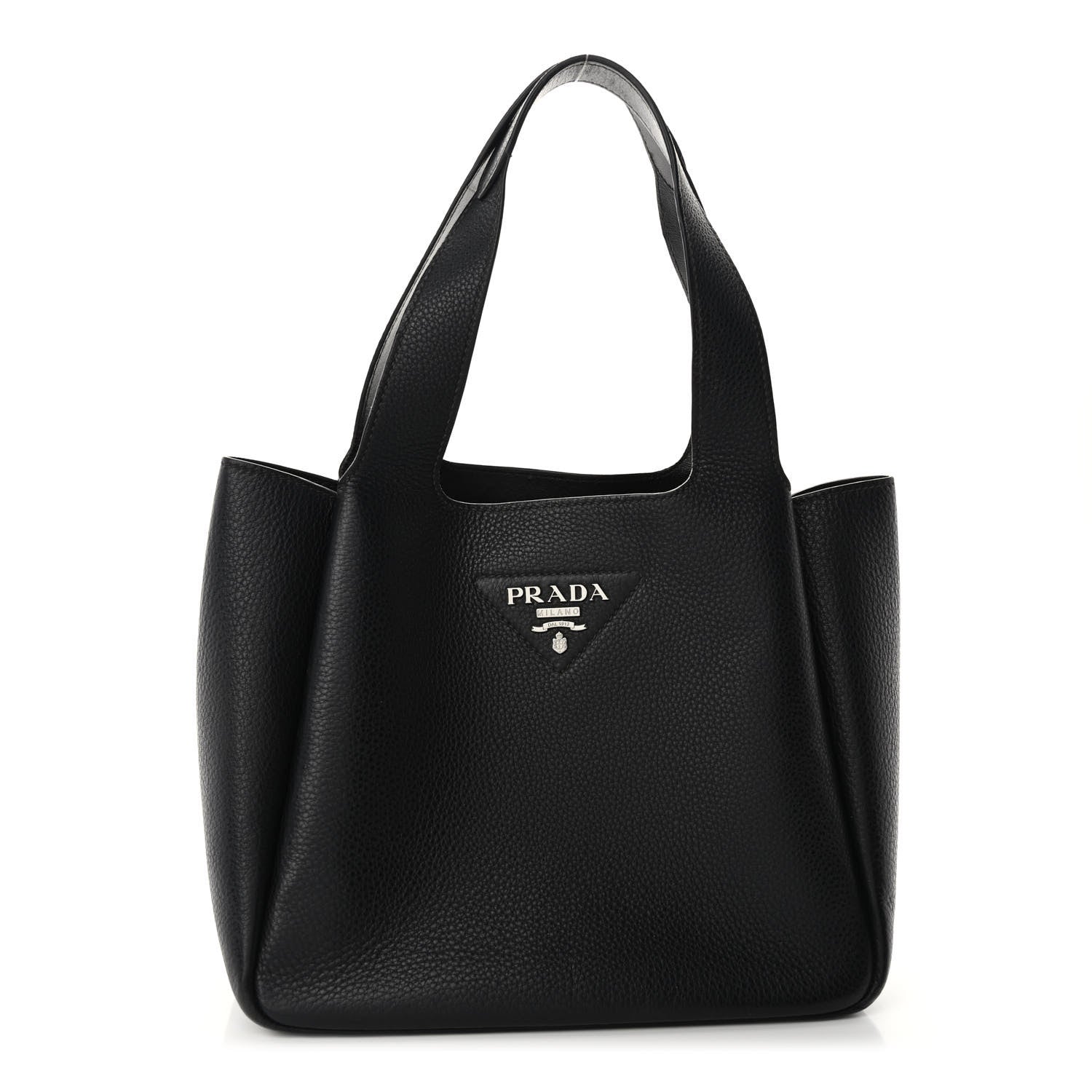 Prada Vitello Daino Soft Medium Dynamique Tote Black 1396023