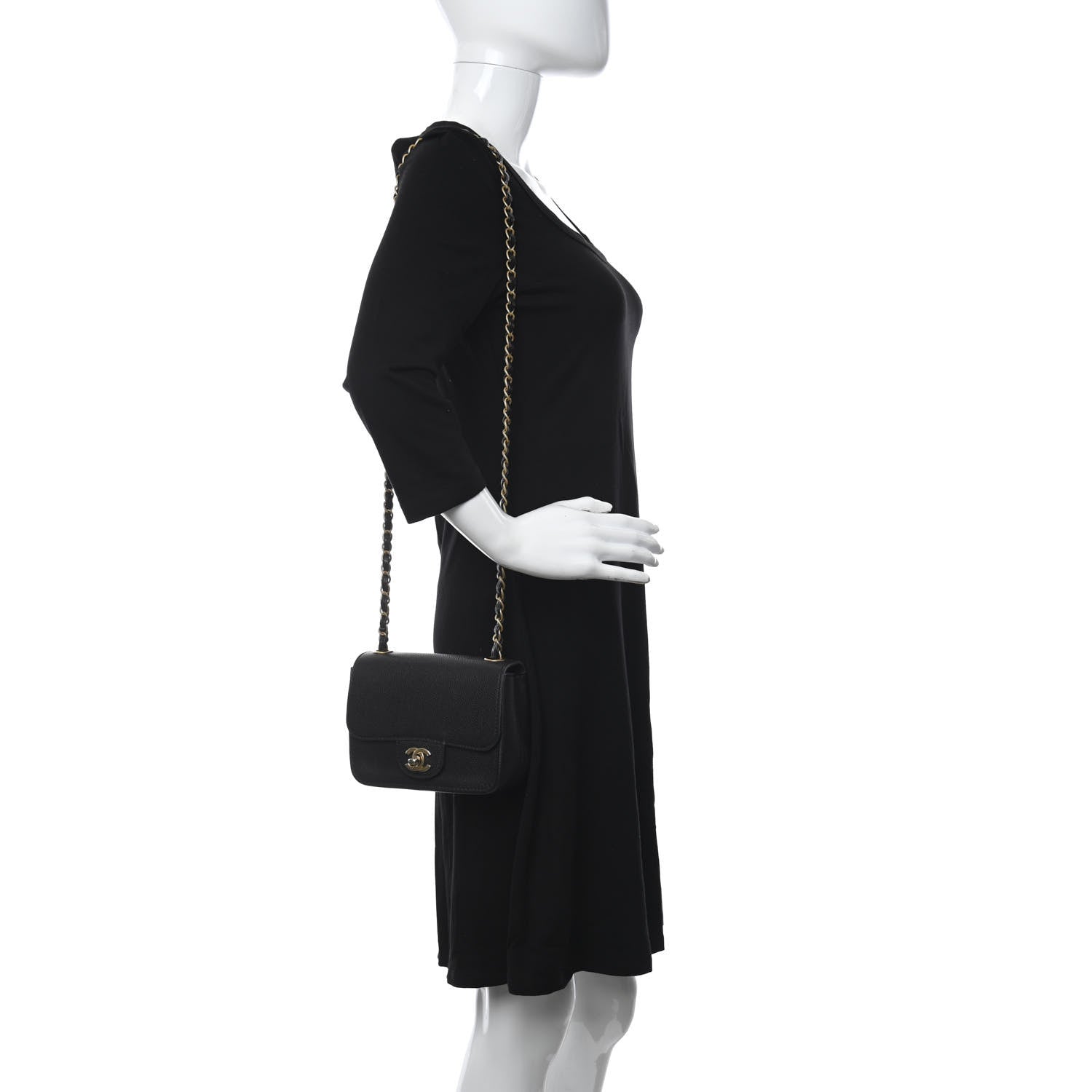 Chanel Grained Calfskin Mini Square Classic Pure Flap Black 2 of 12