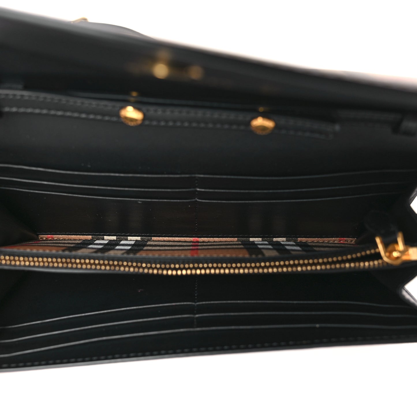 Vintage Check Henley Wallet On Chain Black
