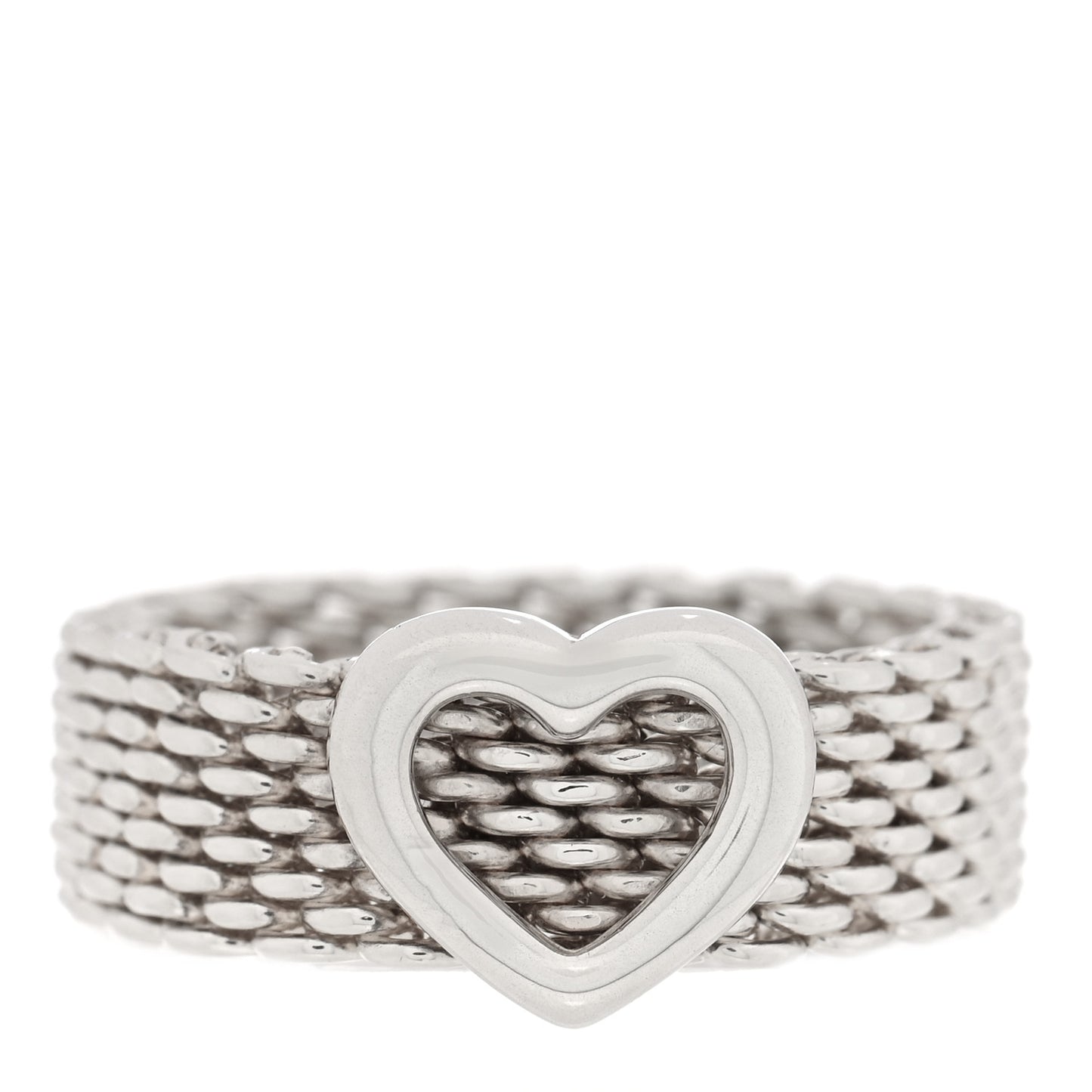 Sterling Silver Somerset Mesh Heart Ring 52 6