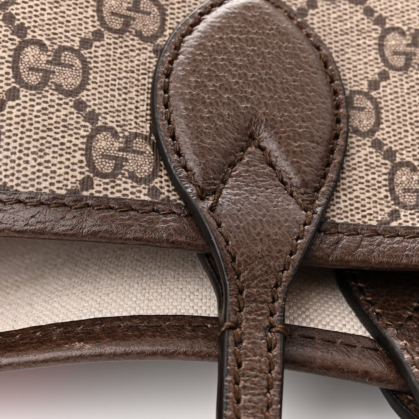 GG Supreme Monogram Textured Dollar Calfskin Web Large Ophidia Tote Beige Ebony New Acero