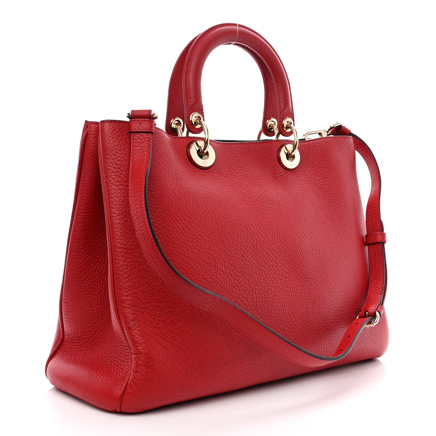 Smooth Calfskin Large Diorissimo Tote Red