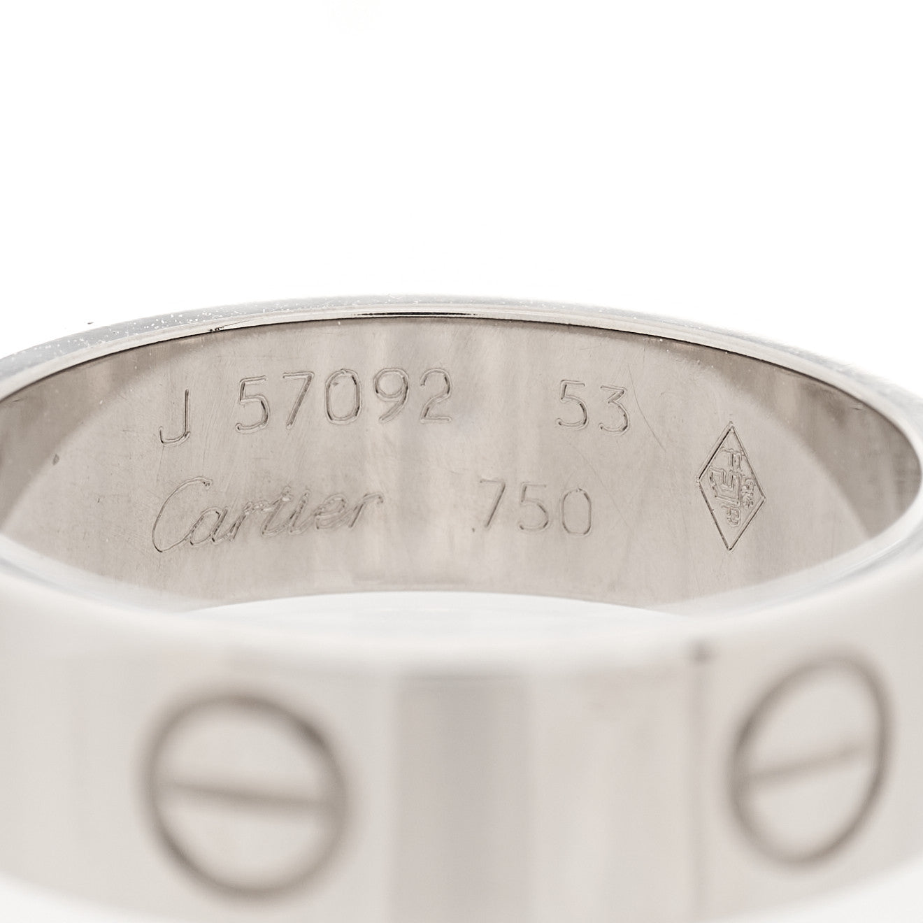 18K White Gold 5.5mm LOVE Ring 53 6.25