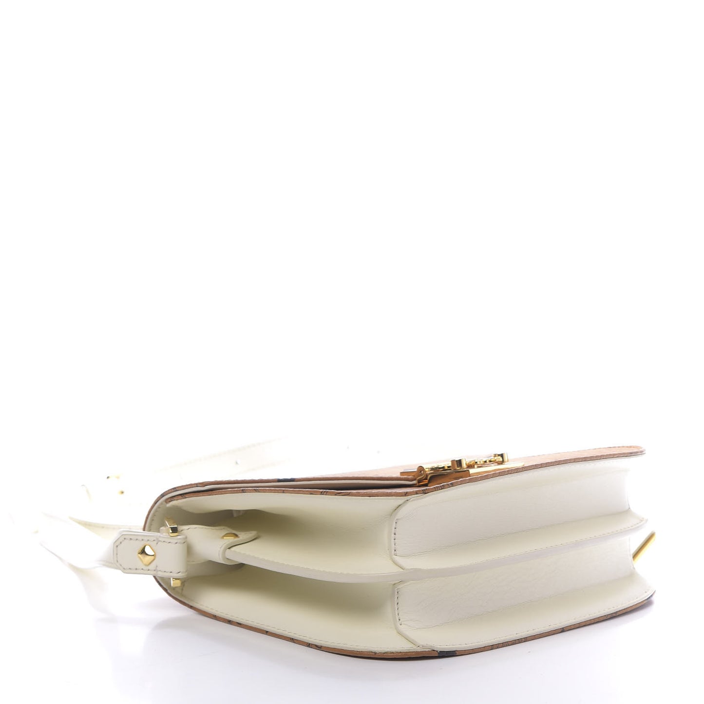 Visetos Calfskin Small Patricia Crossbody Bag Cognac White
