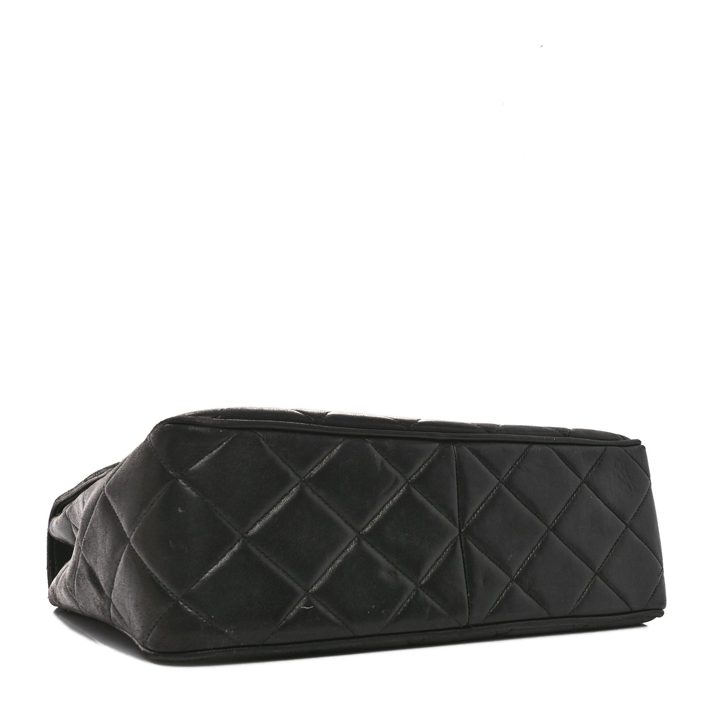 Lambskin Quilted Medium Square Flap Bag Black