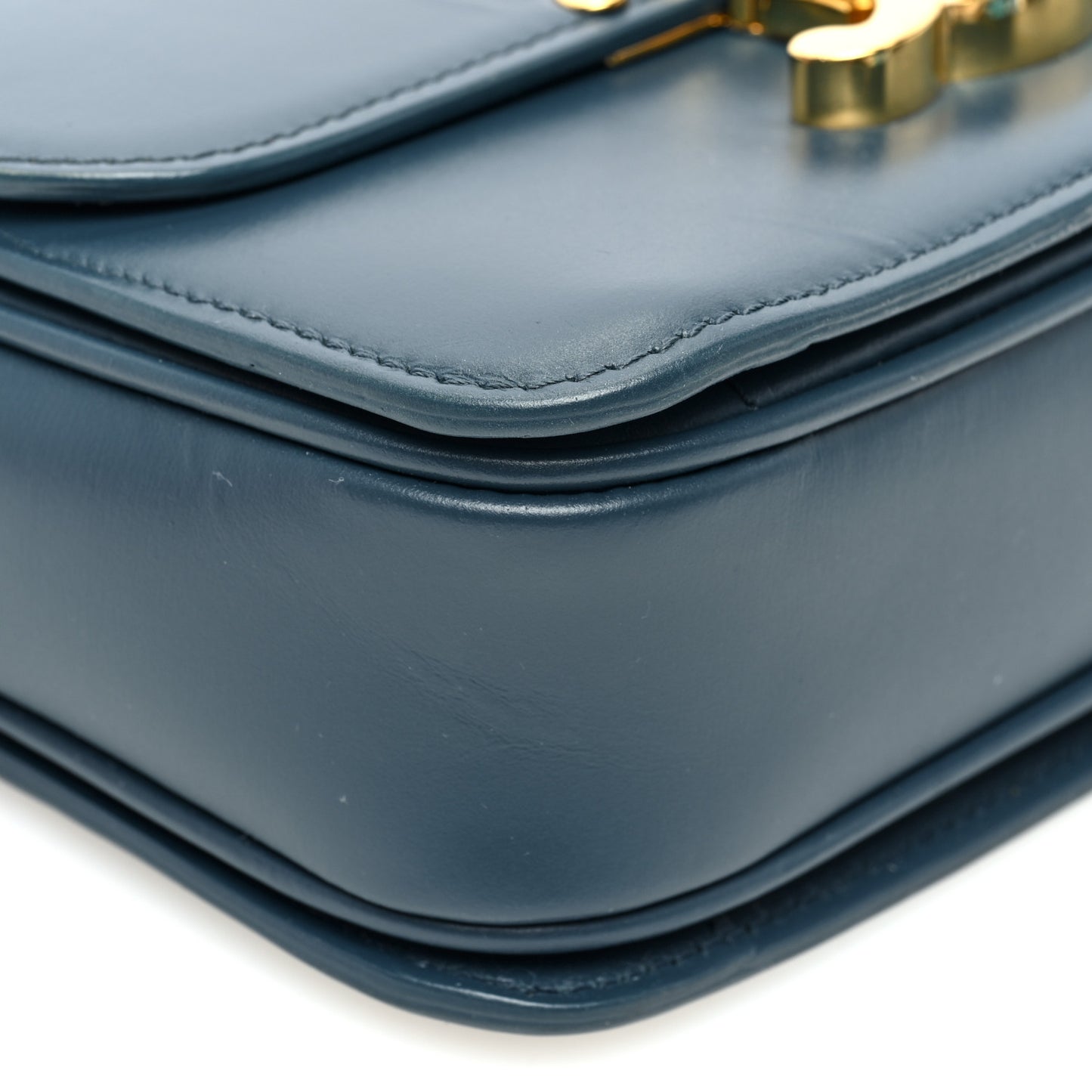 Shiny Calfskin Teen Triomphe Petrol