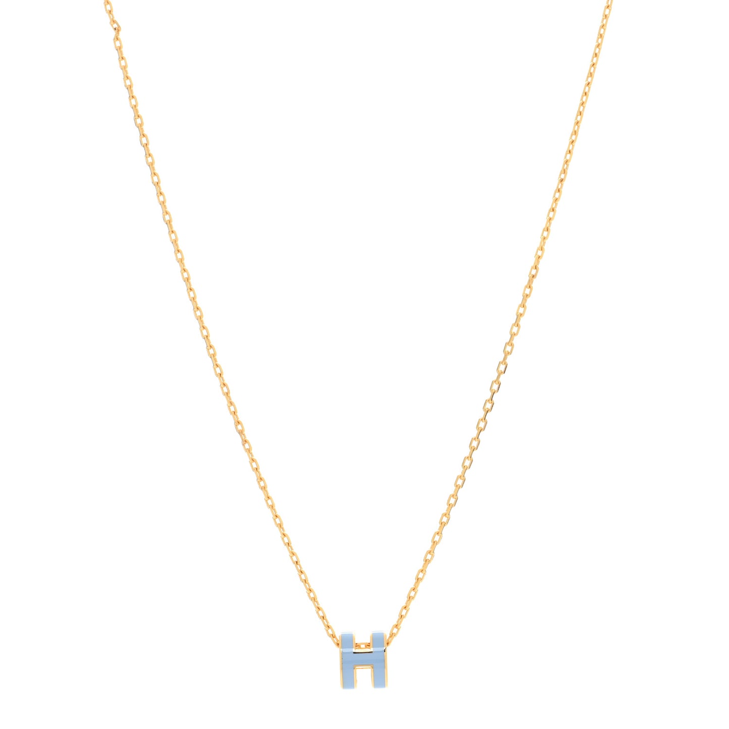 Lacquered Gold Mini Pop H Pendant Necklace Celeste
