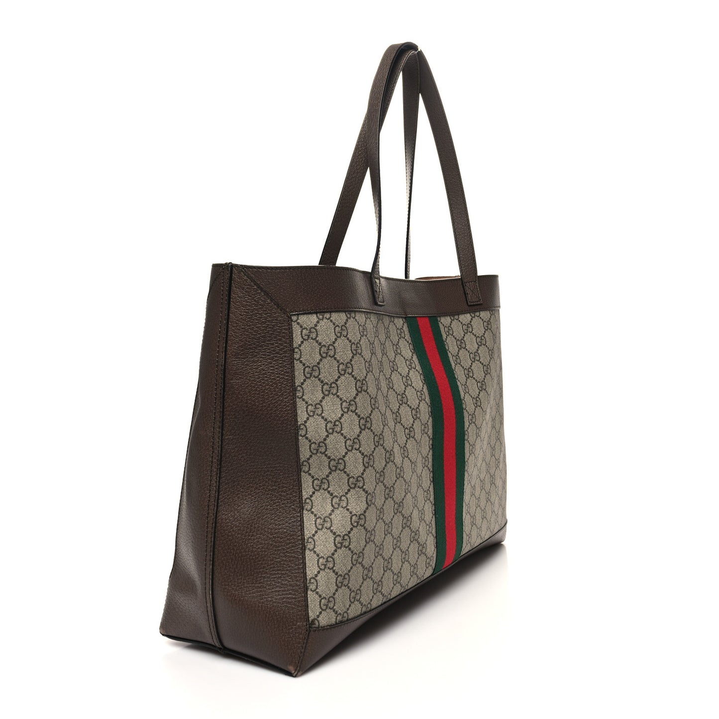GG Supreme Monogram Web Ophidia Tote Brown