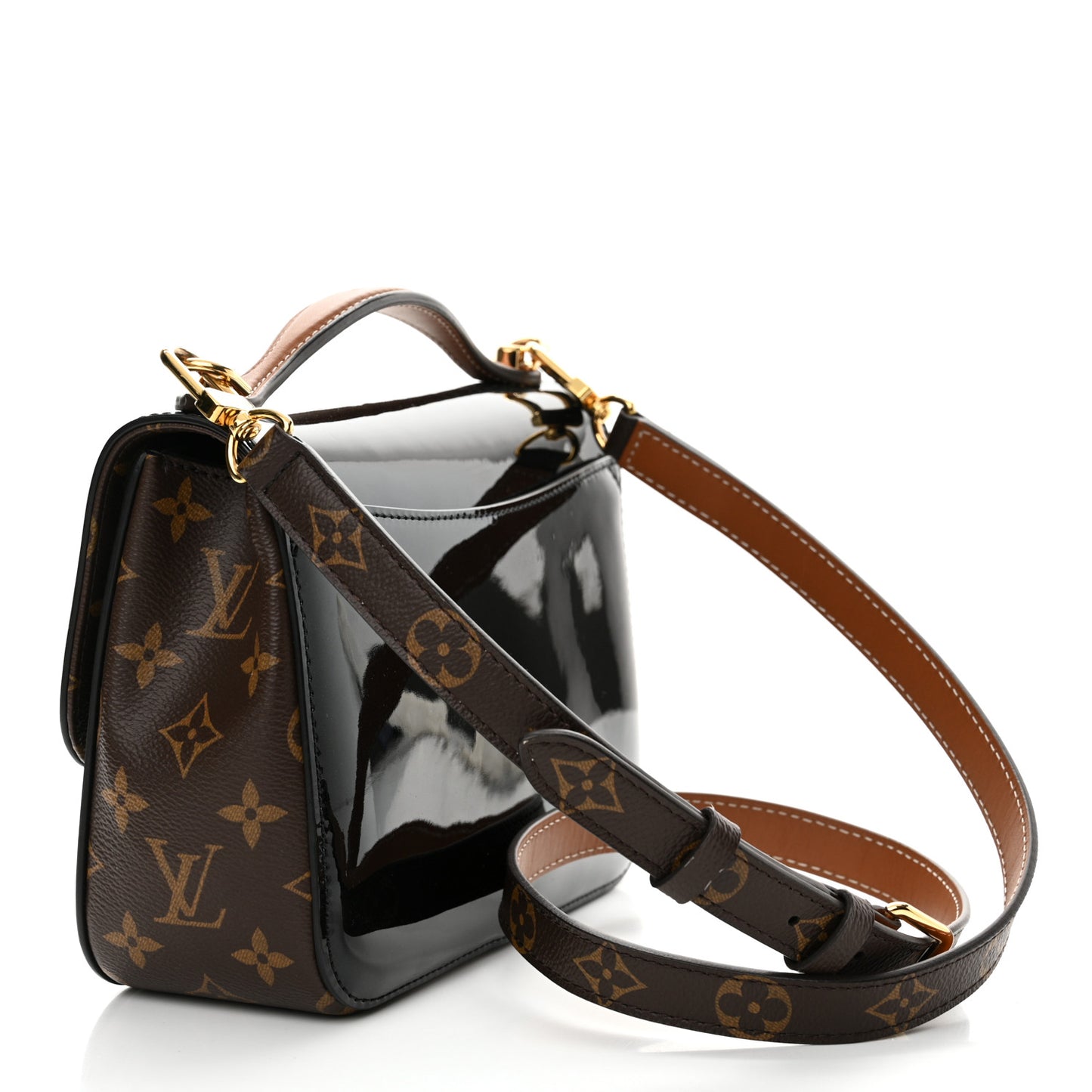 Patent Calfskin Monogram Cherrywood BB Black