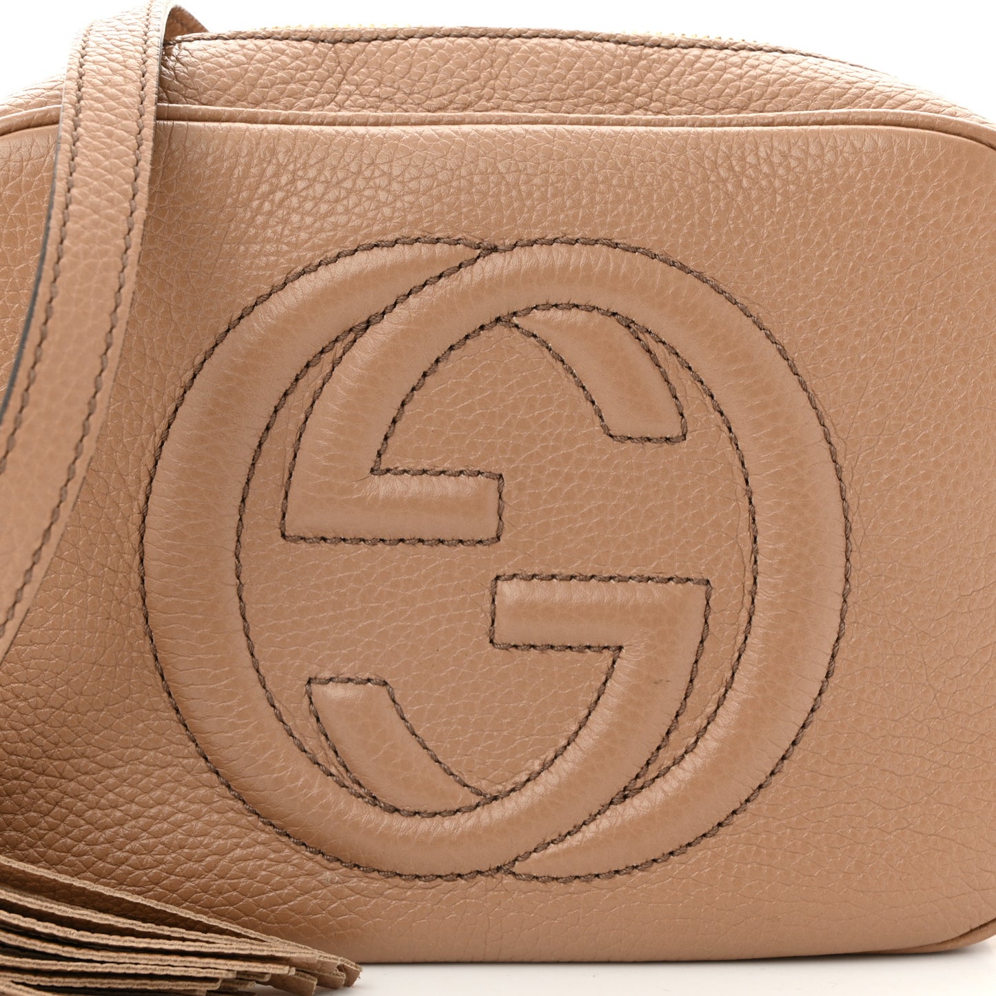Pebbled Calfskin Small Soho Disco Bag Rose Beige