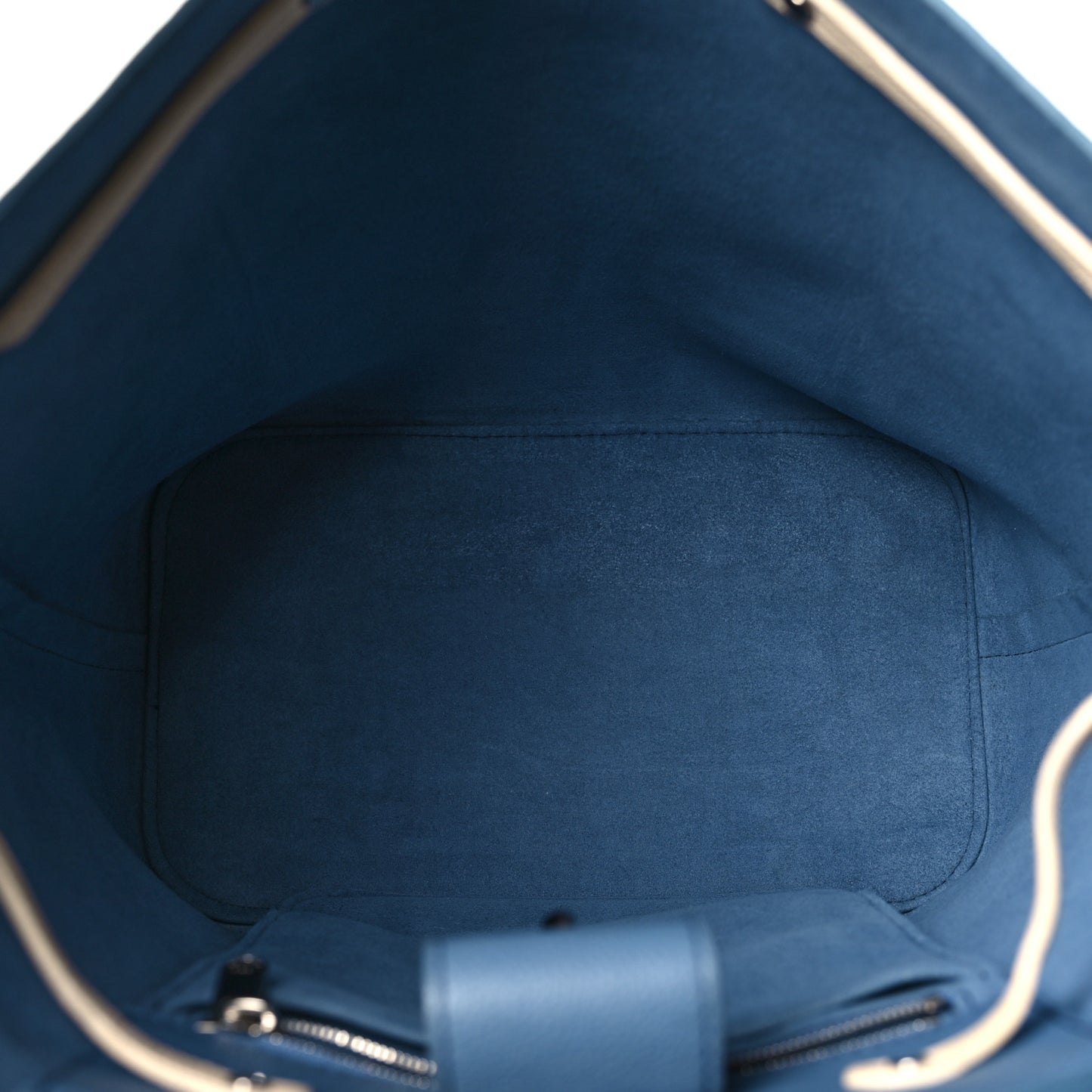 Calfskin Lockme Bucket Blue Jean