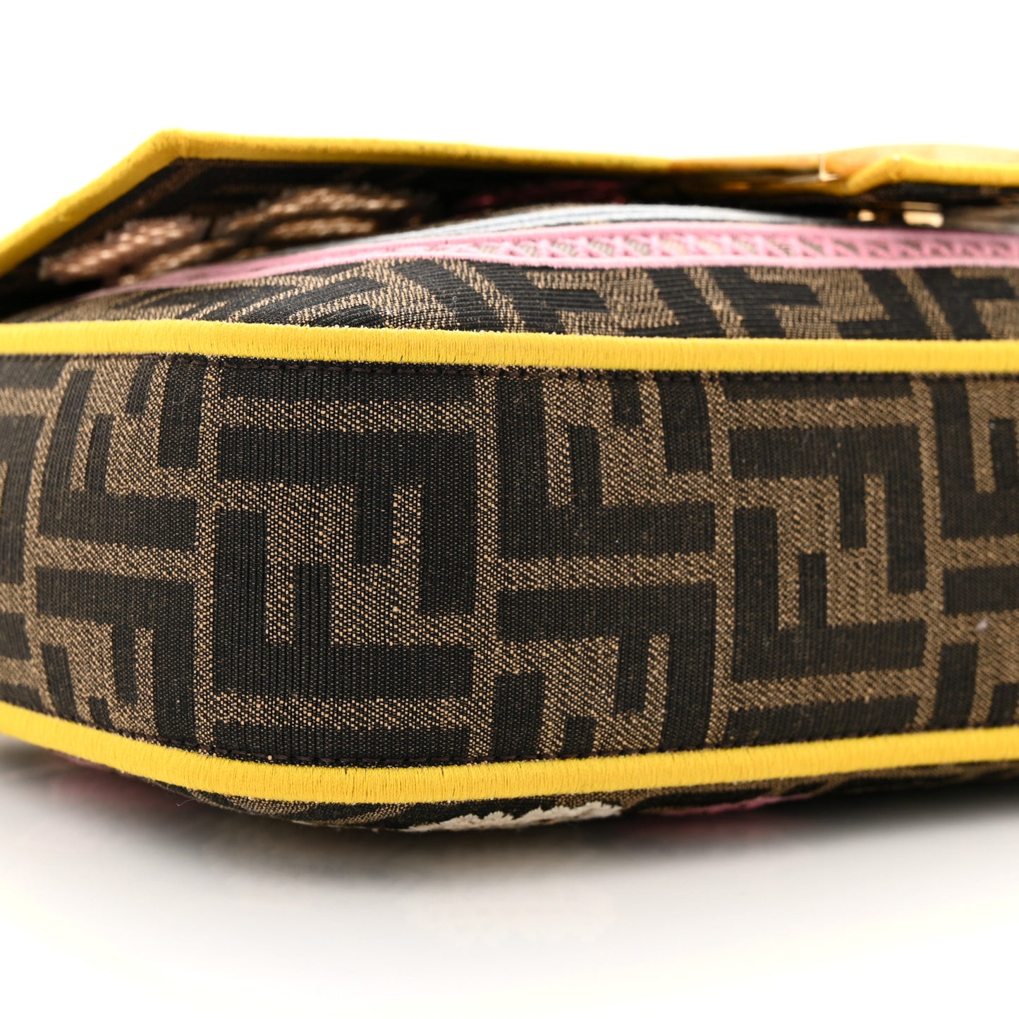 Fabric Jacquard FF Floral Embroidered Baguette Tobacco Moro Multicolor