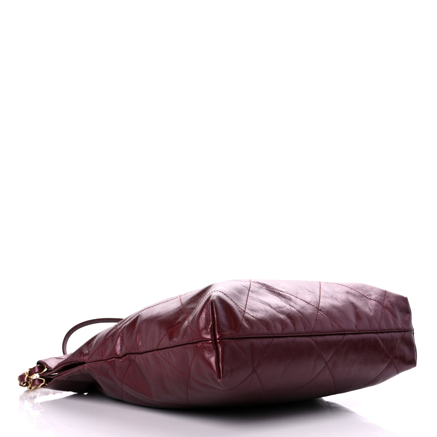Shiny Calfskin Quilted Small Chanel 22 Burgundy