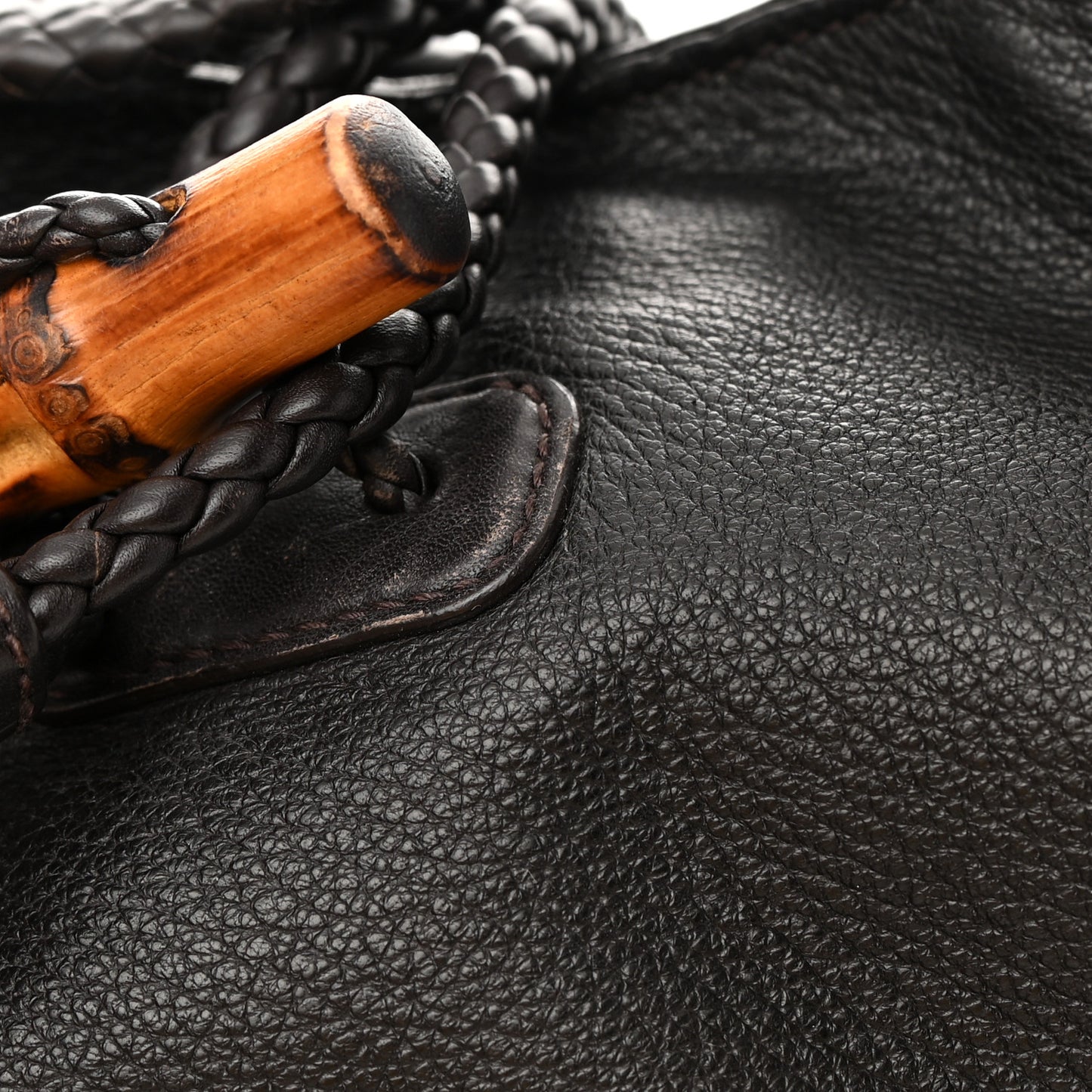 Deerskin Large Hip Bamboo Hobo Dark Cocoa