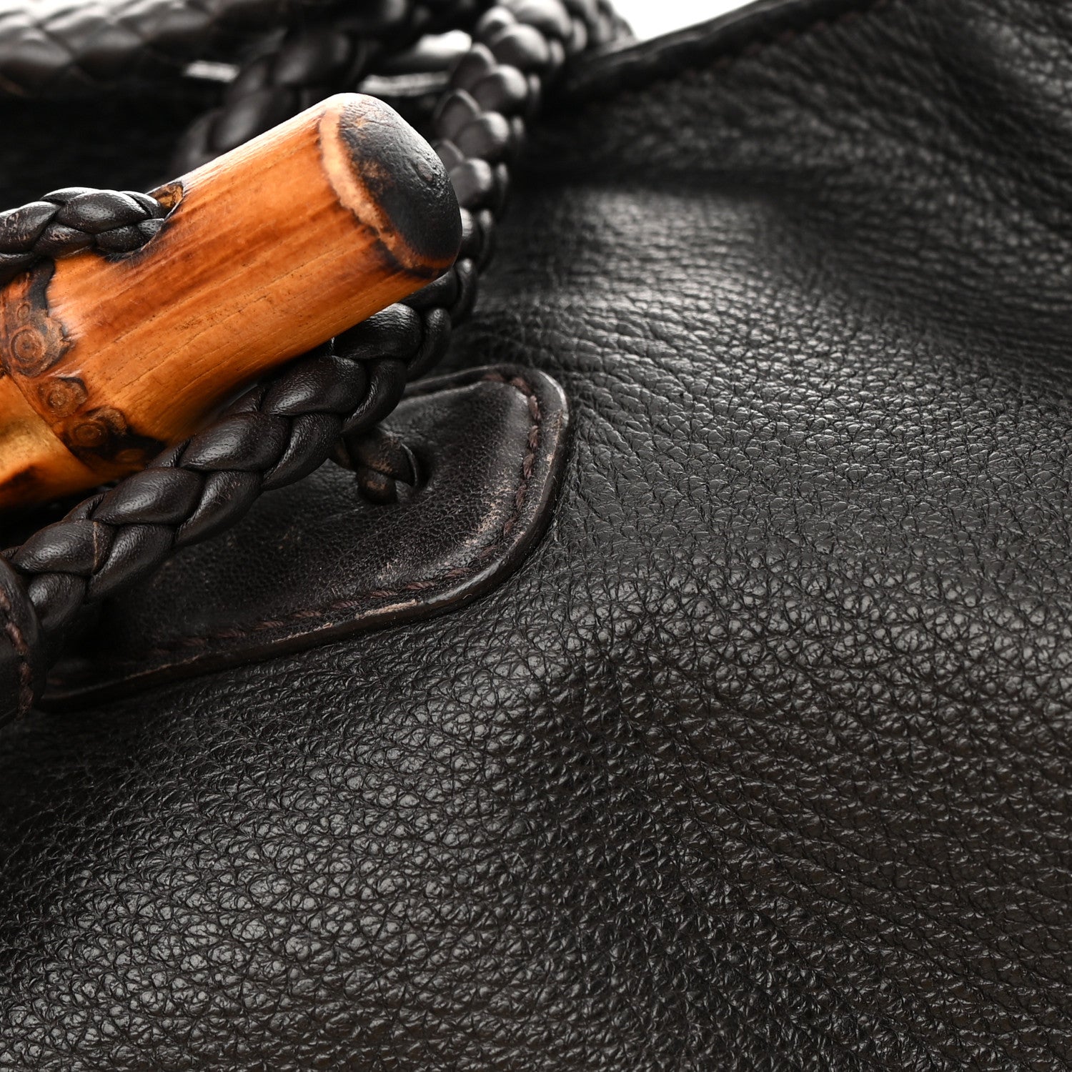 Gucci Deerskin Large Hip Bamboo Hobo Dark Cocoa 17 of 28