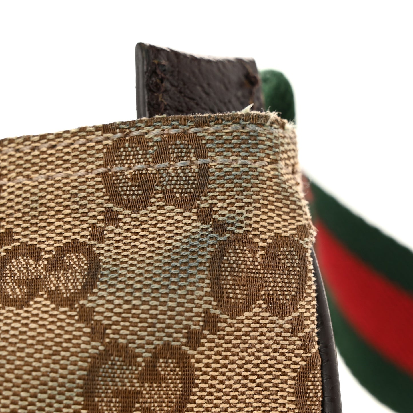 Monogram Web Small Flat Messenger Bag Brown