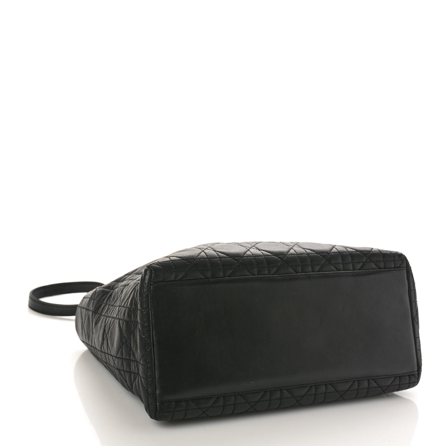 CHRISTIAN DIOR Lambskin Cannage Medium Lady Dior Black