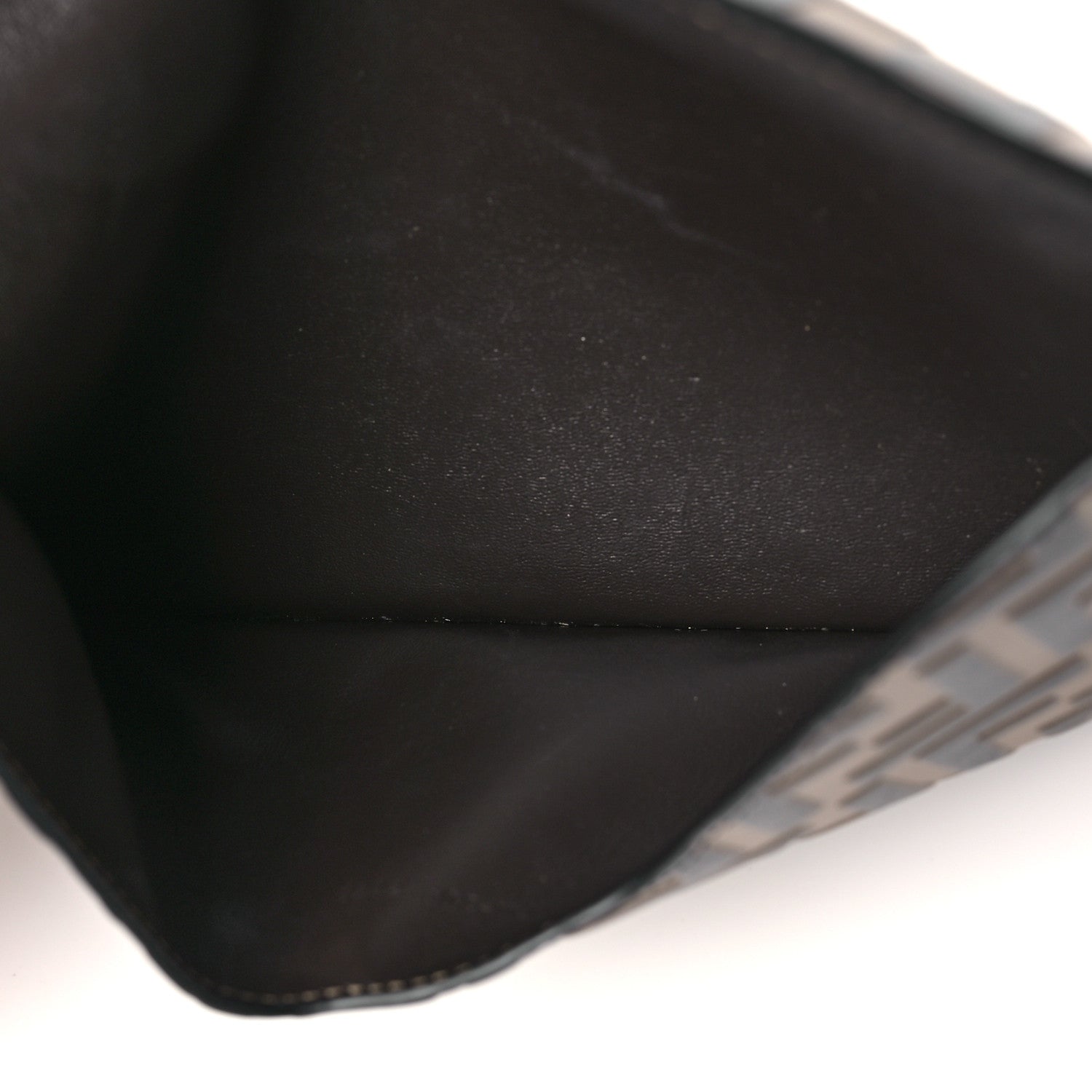 Fendi Vitello Soft F is Fendi Bi-Color FF 1974 Embossed Envelope Pouch Maya Black 5 of 9