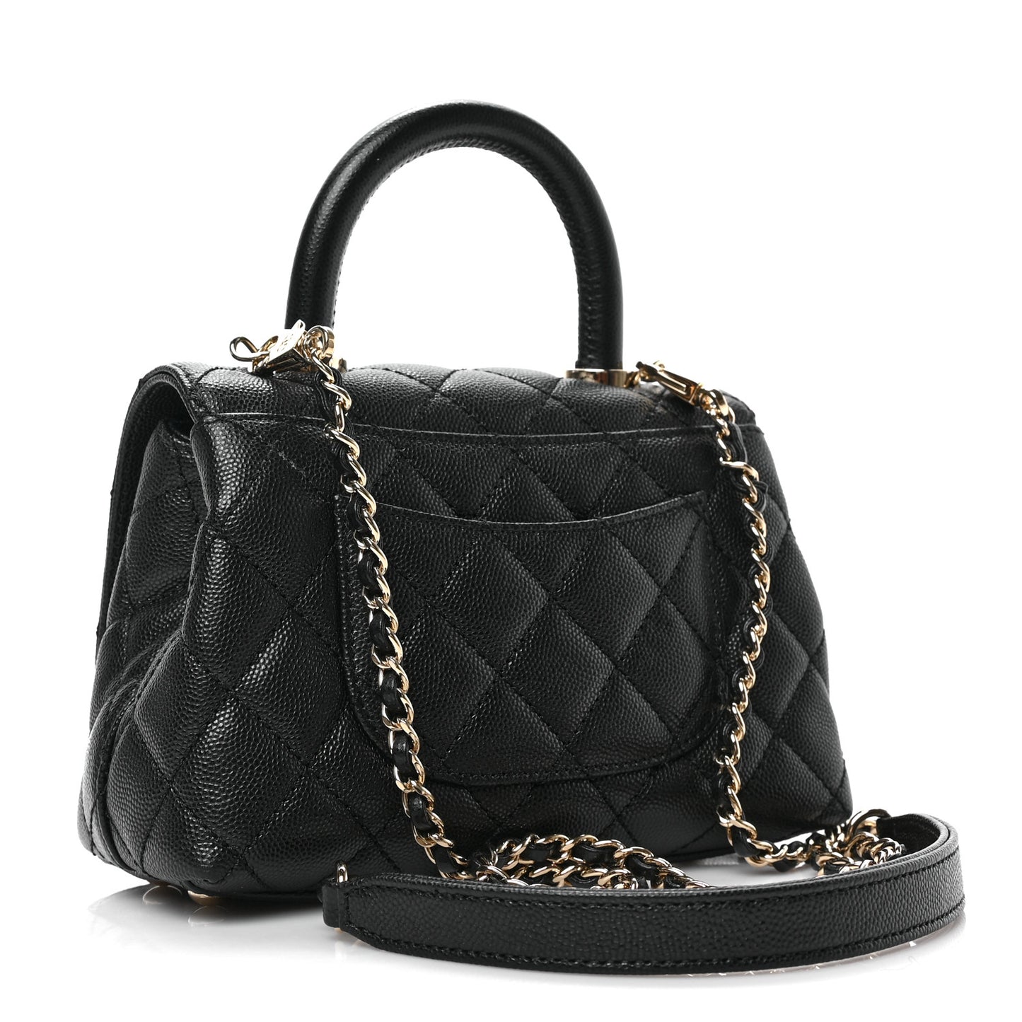 Caviar Quilted Extra Mini Coco Handle Flap Black