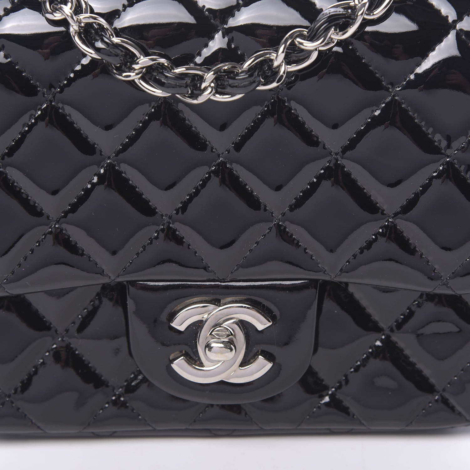 Chanel Patent Calfskin Quilted Mini Square Flap Black 8 of 12