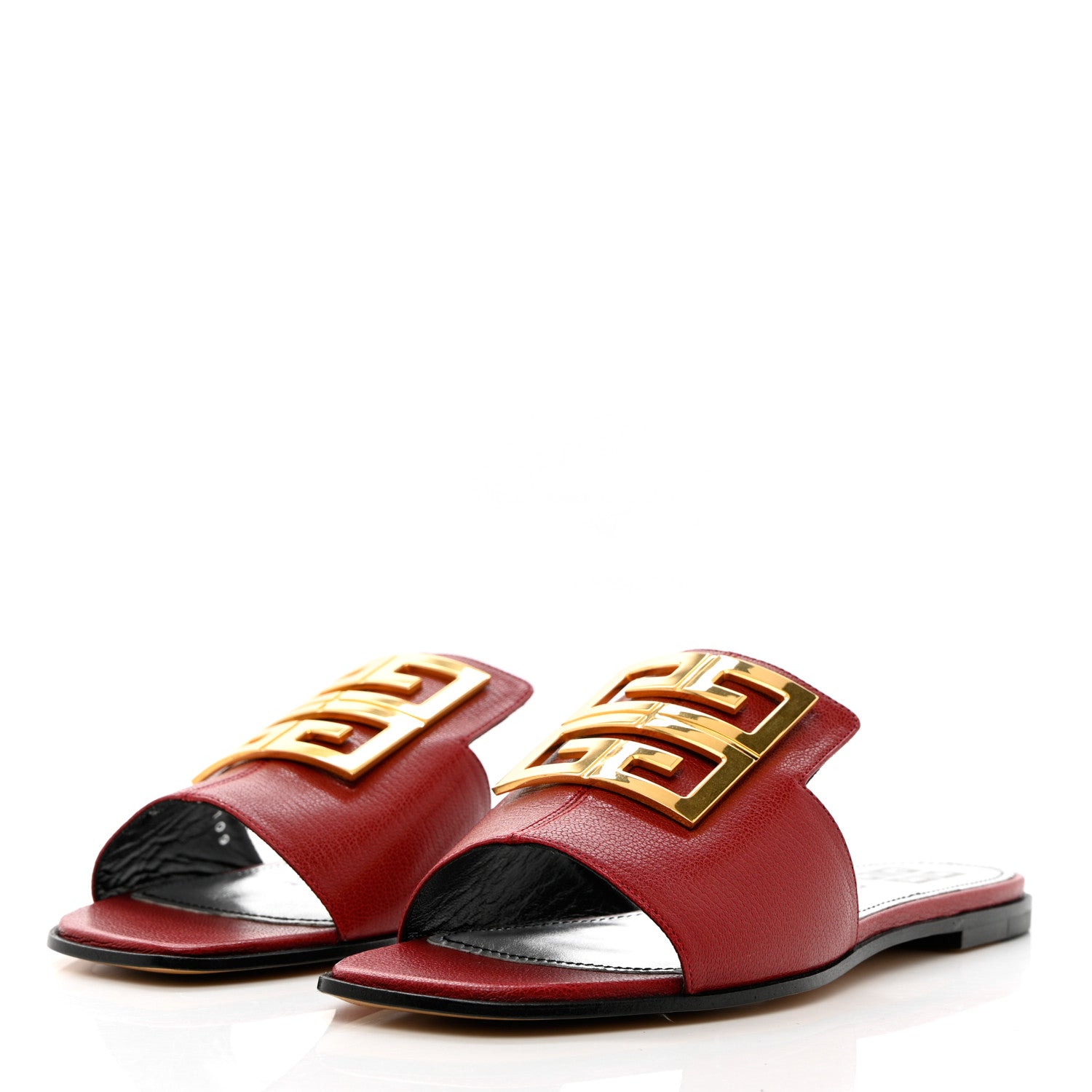 Givenchy Grained Calfskin 4G Flat Sandals 35 Red Cherry 3 of 13