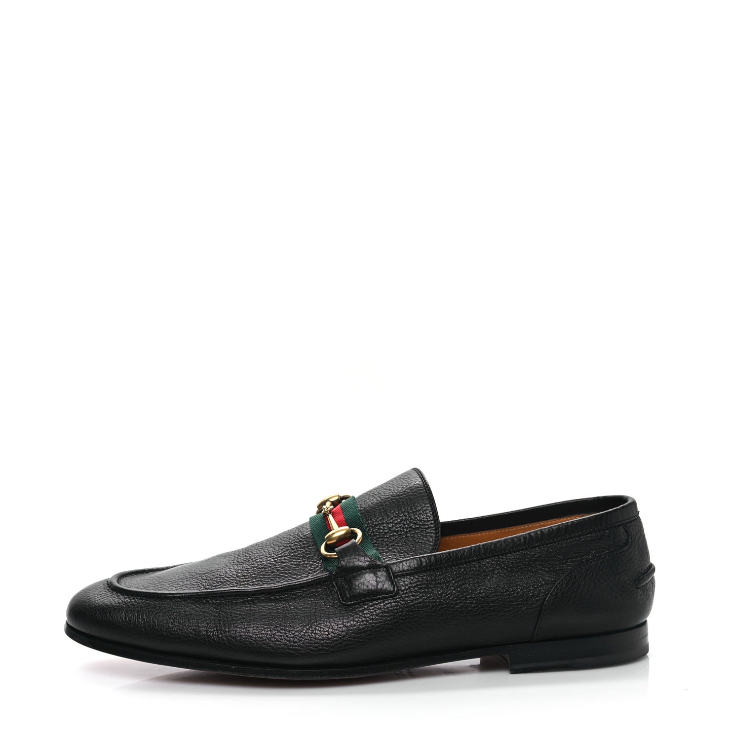 Calfskin Web Mens Horsebit Loafers 8.5 Black