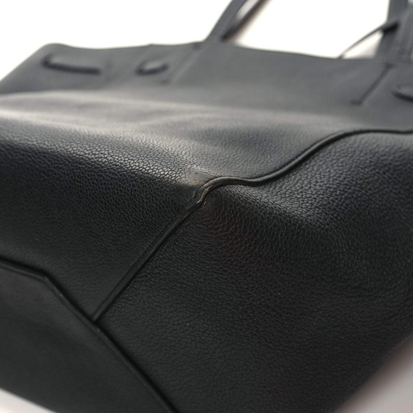 Soft Grained Calfskin Small Belt Cabas Phantom Black