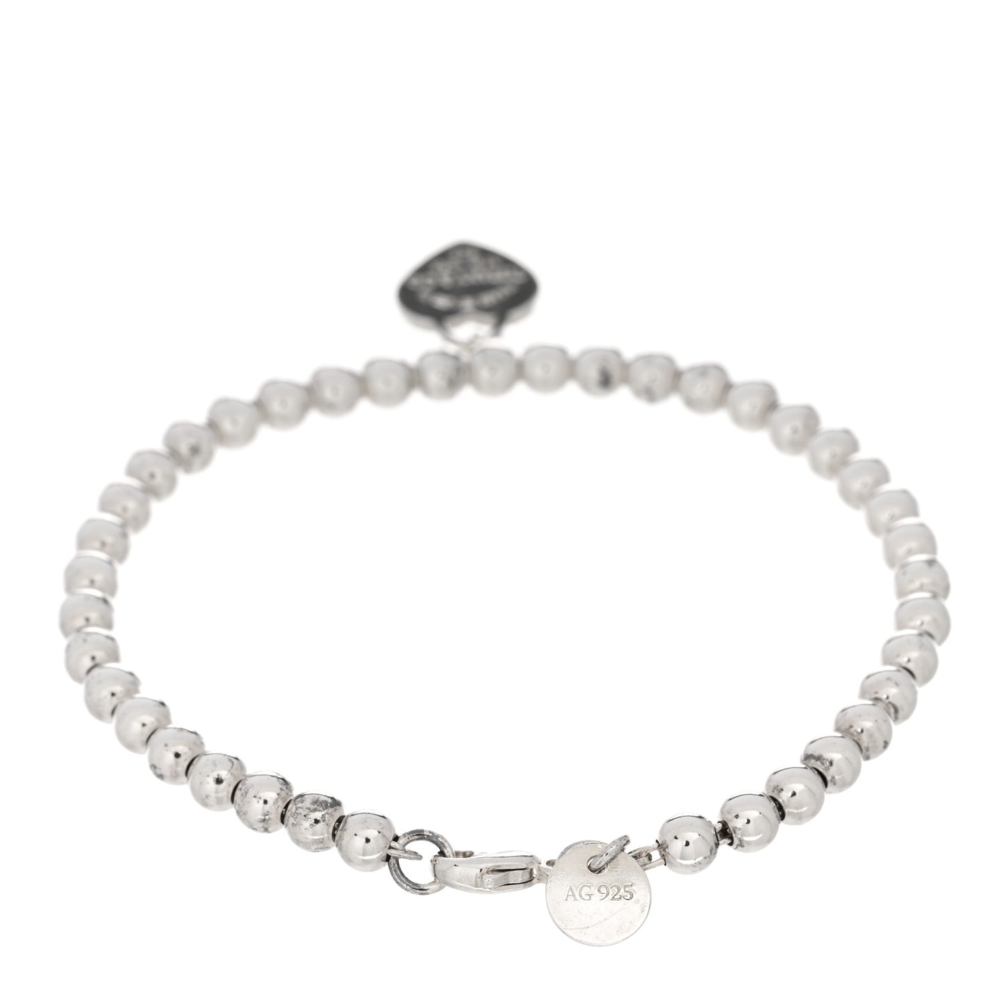 Sterling Silver 4mm Return To Tiffany Heart Tag Bead Bracelet