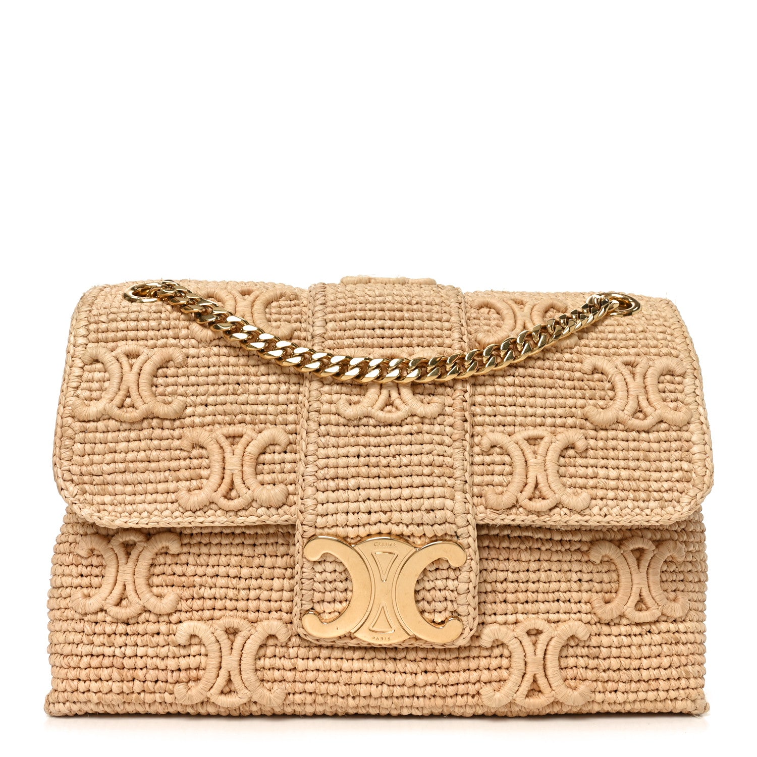 CELINE バッグ Celine Raffia Triomphe Medium Victoire Natural 1858868 – FASHIONPHILE