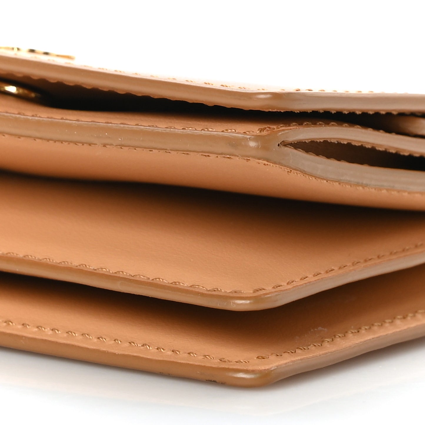 Calfskin Jessie Chain Card Case Warm Sand